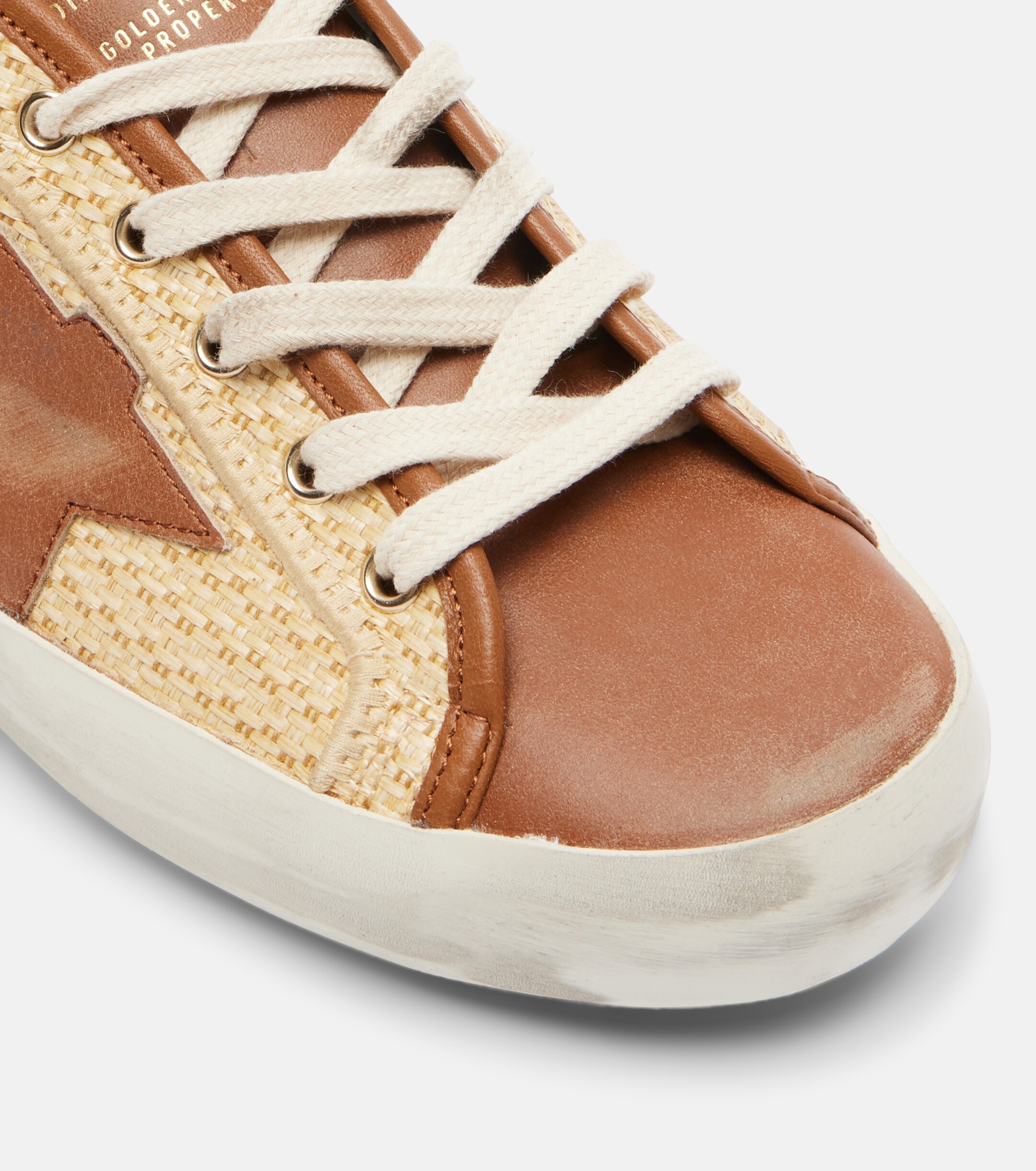 Golden Goose Golden Goose Super-Star raffia and leather mules