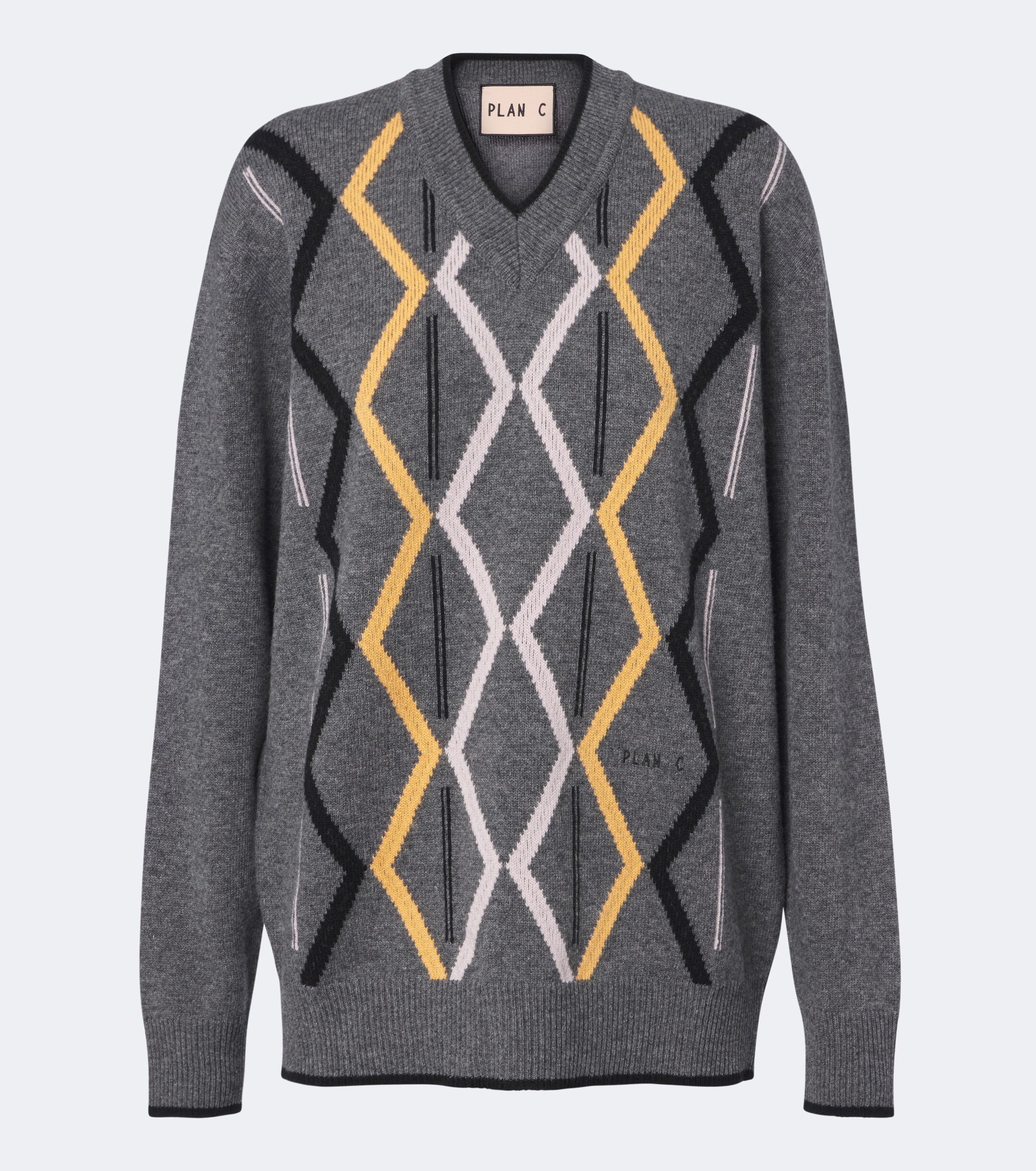 Plan C Plan C Argyle wool and cashmere sweater