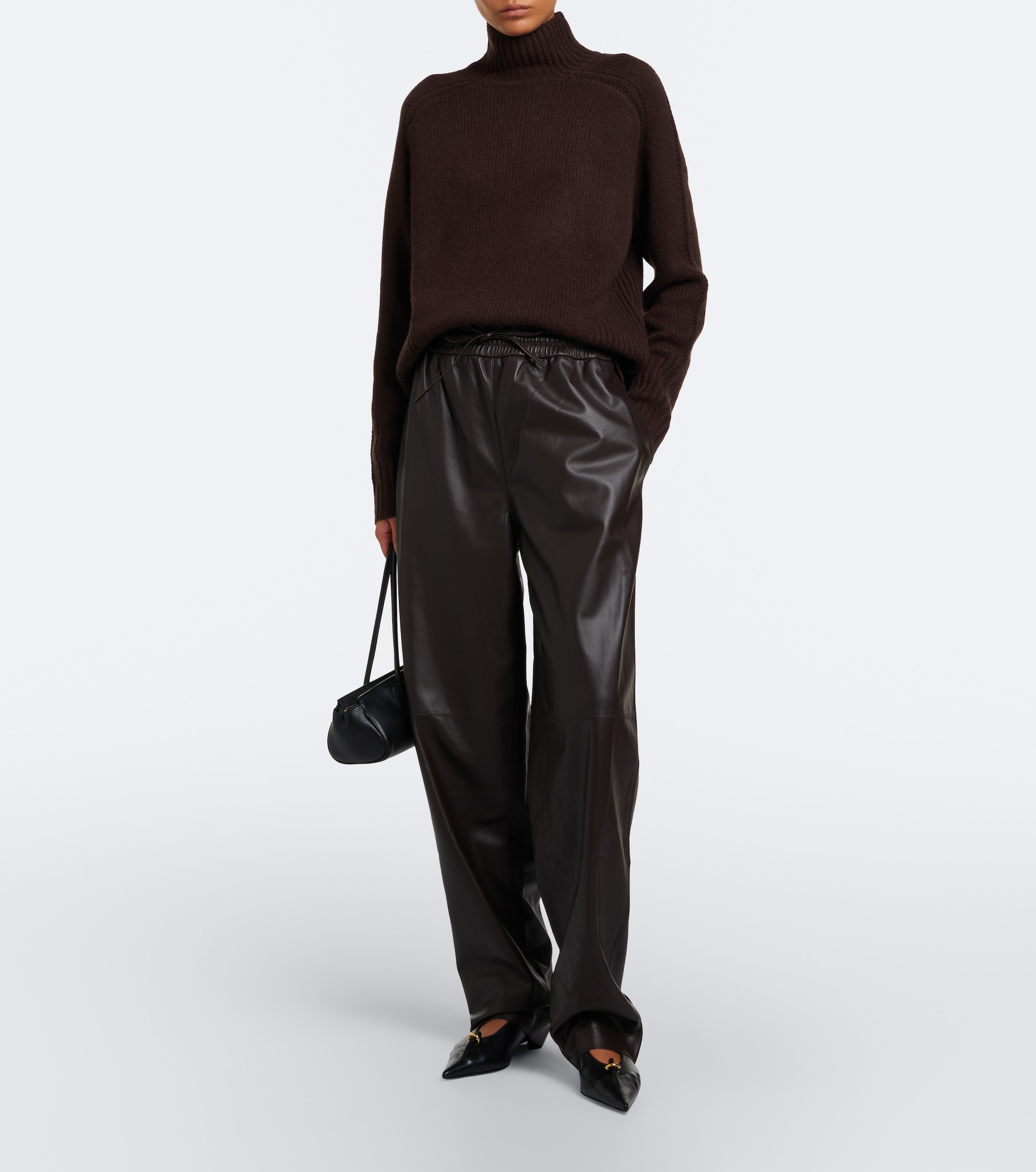 JOSEPH Joseph Nat leather barrel-leg pants
