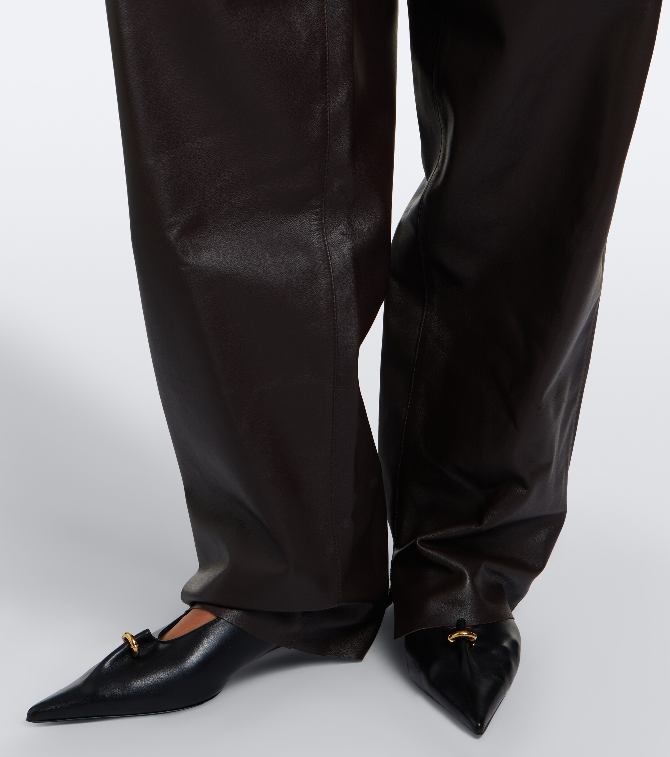 JOSEPH Joseph Nat leather barrel-leg pants