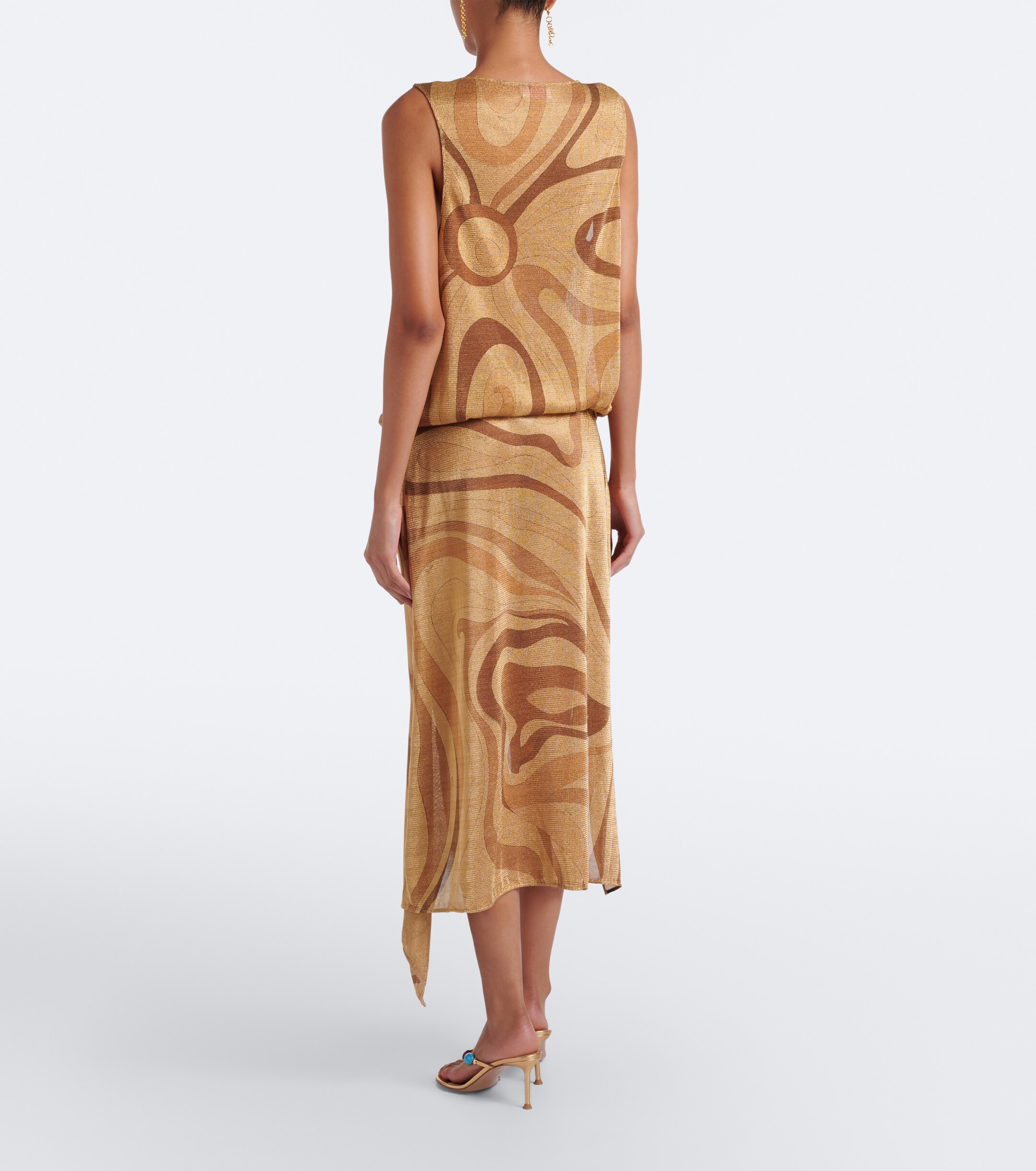 Pucci Pucci Marmo asymmetric Lurex midi skirt