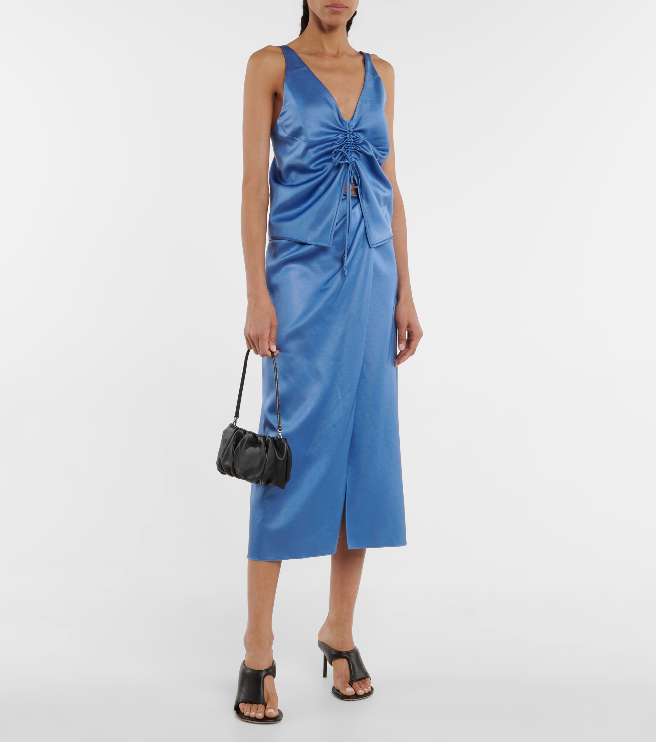 Nanushka Klara drawstring satin top
