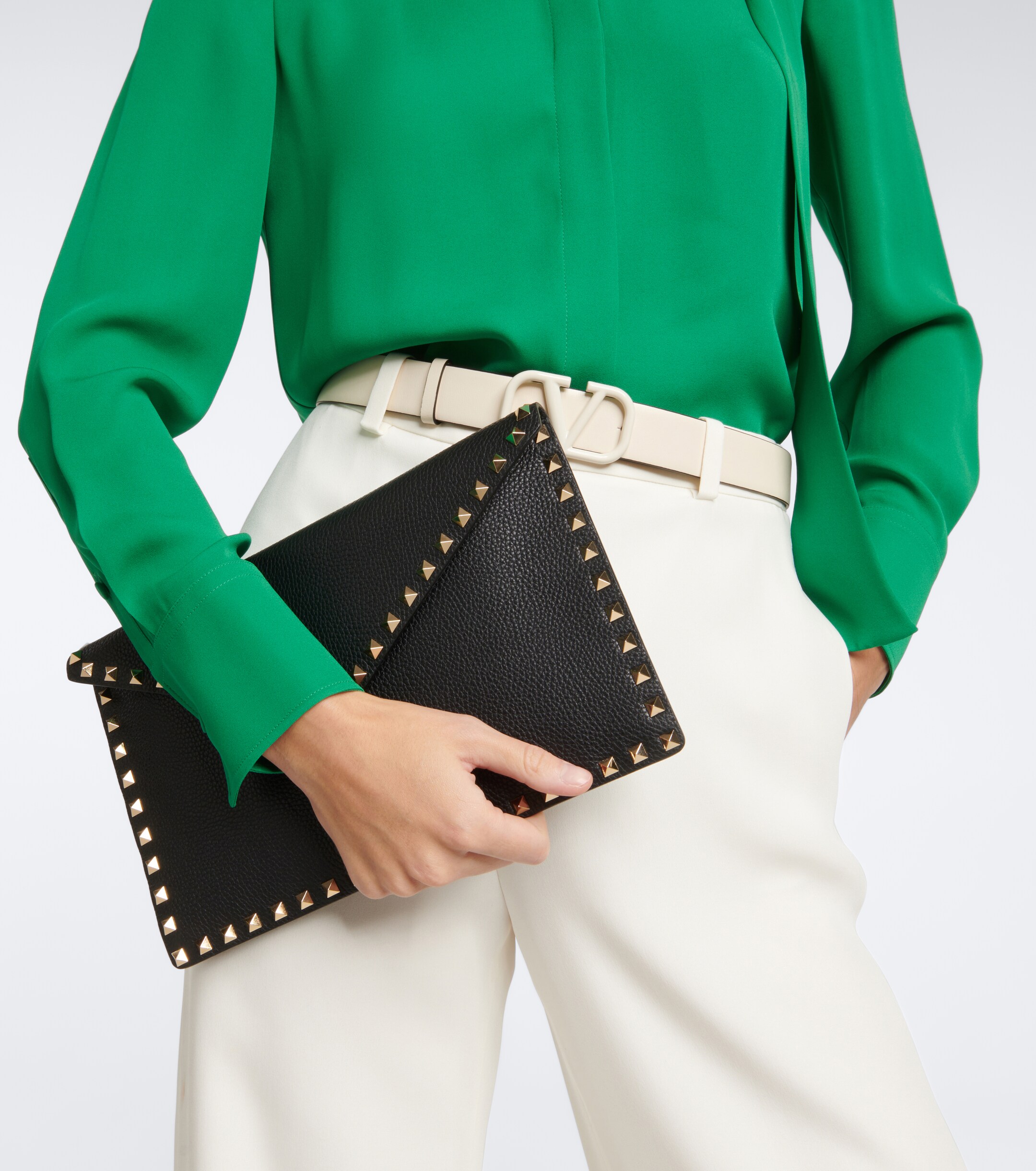 Valentino Garavani Rockstud leather clutch thumbnail