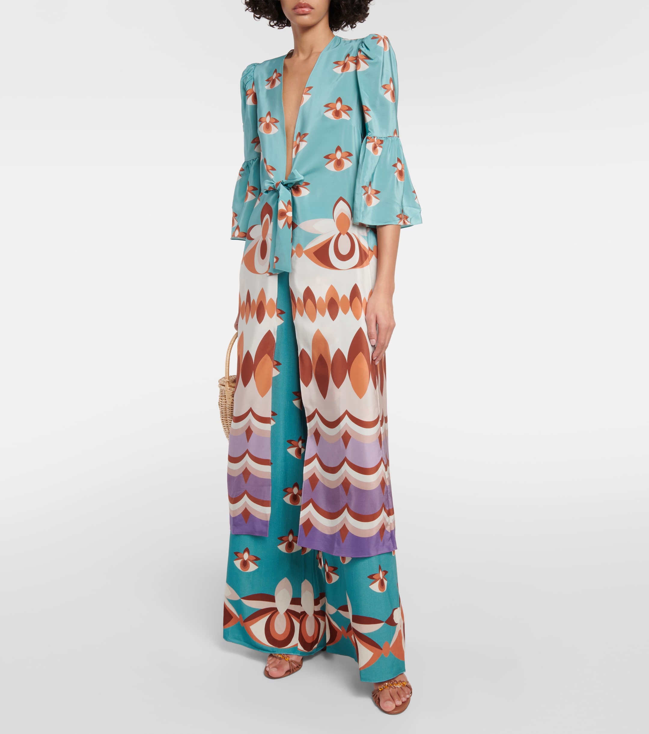 Adriana Degreas Vintage printed silk maxi dress
