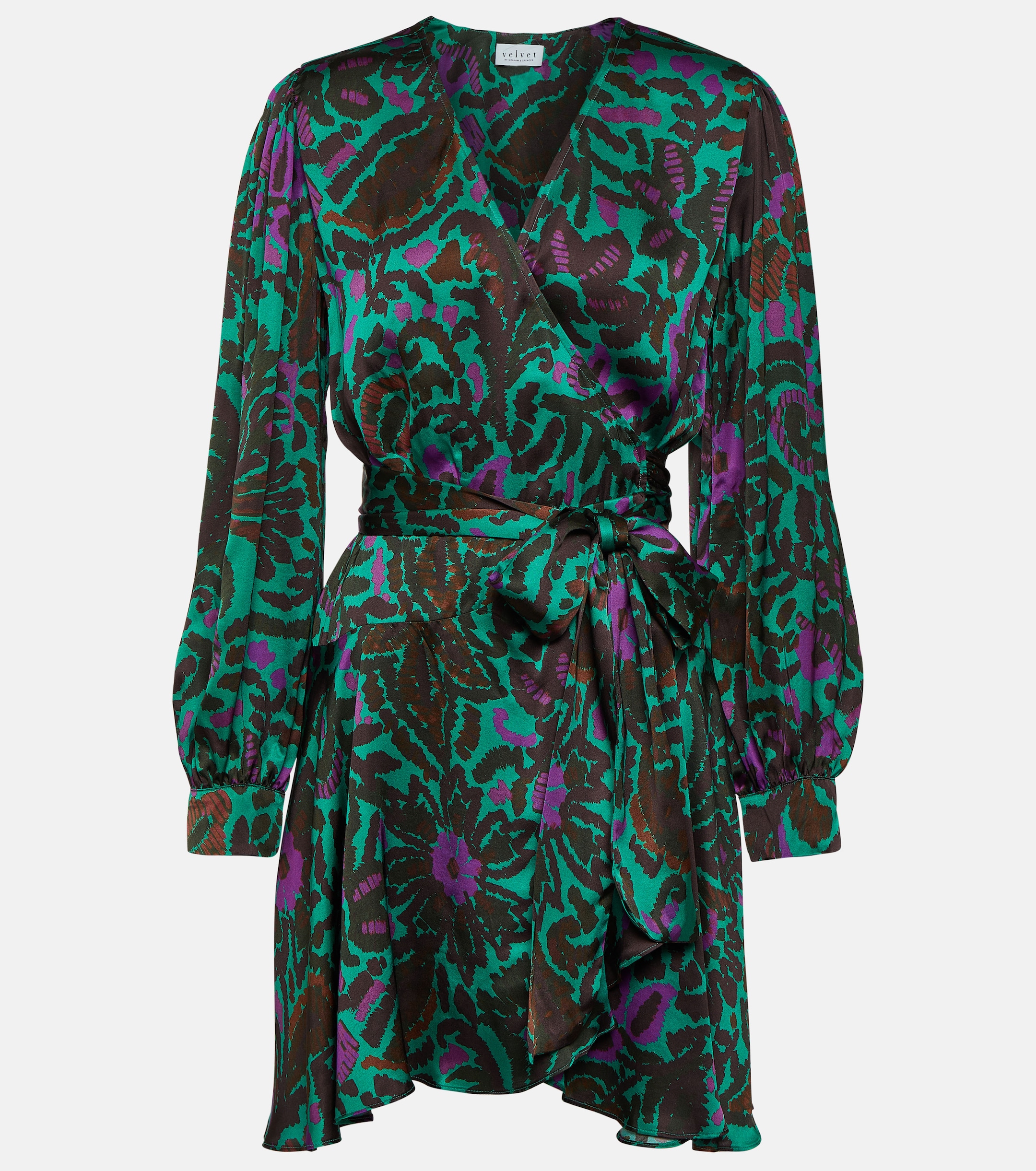 Velvet Bridget printed satin minidress thumbnail