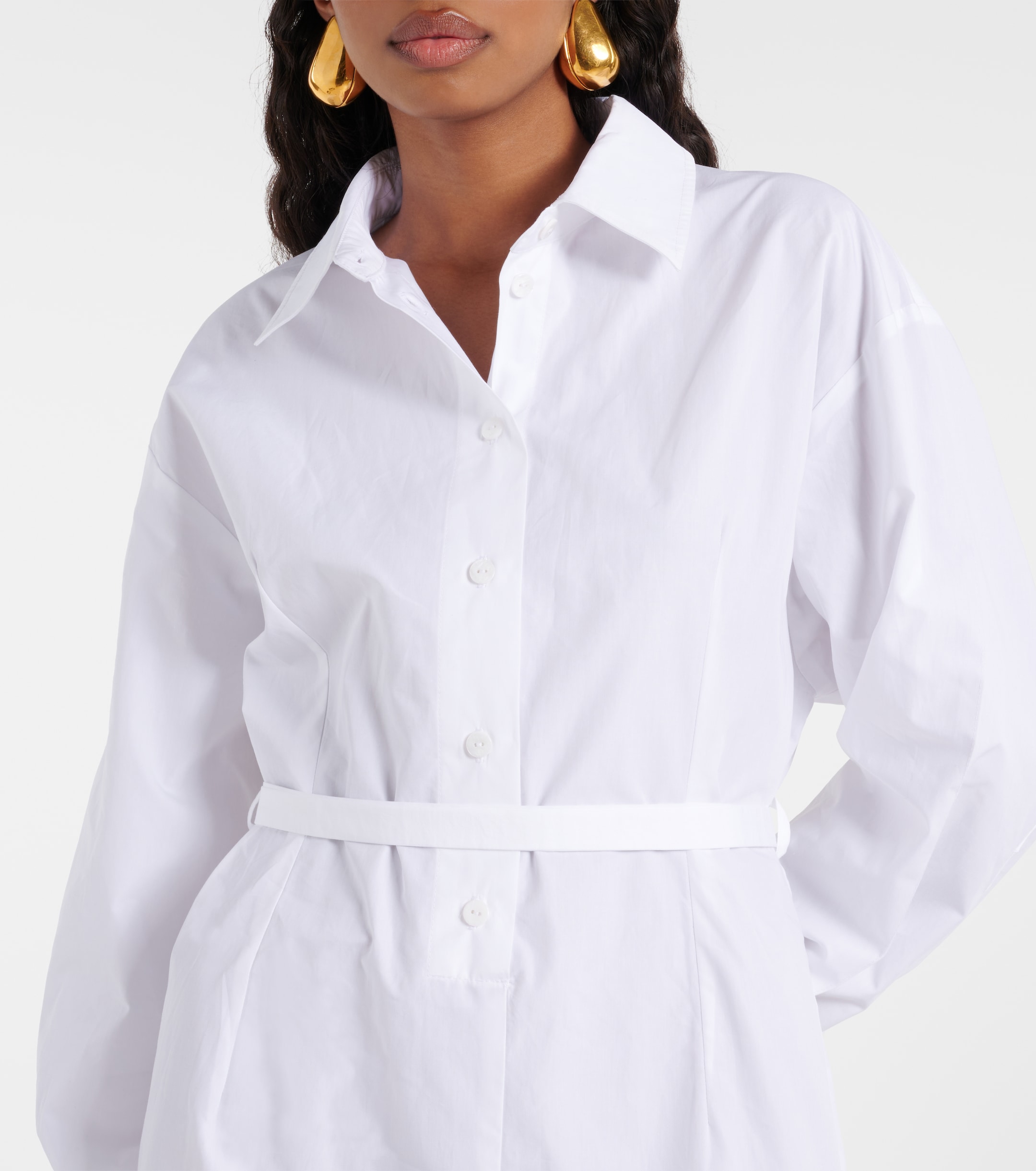 Patou Ruffled cotton shirt dress thumbnail