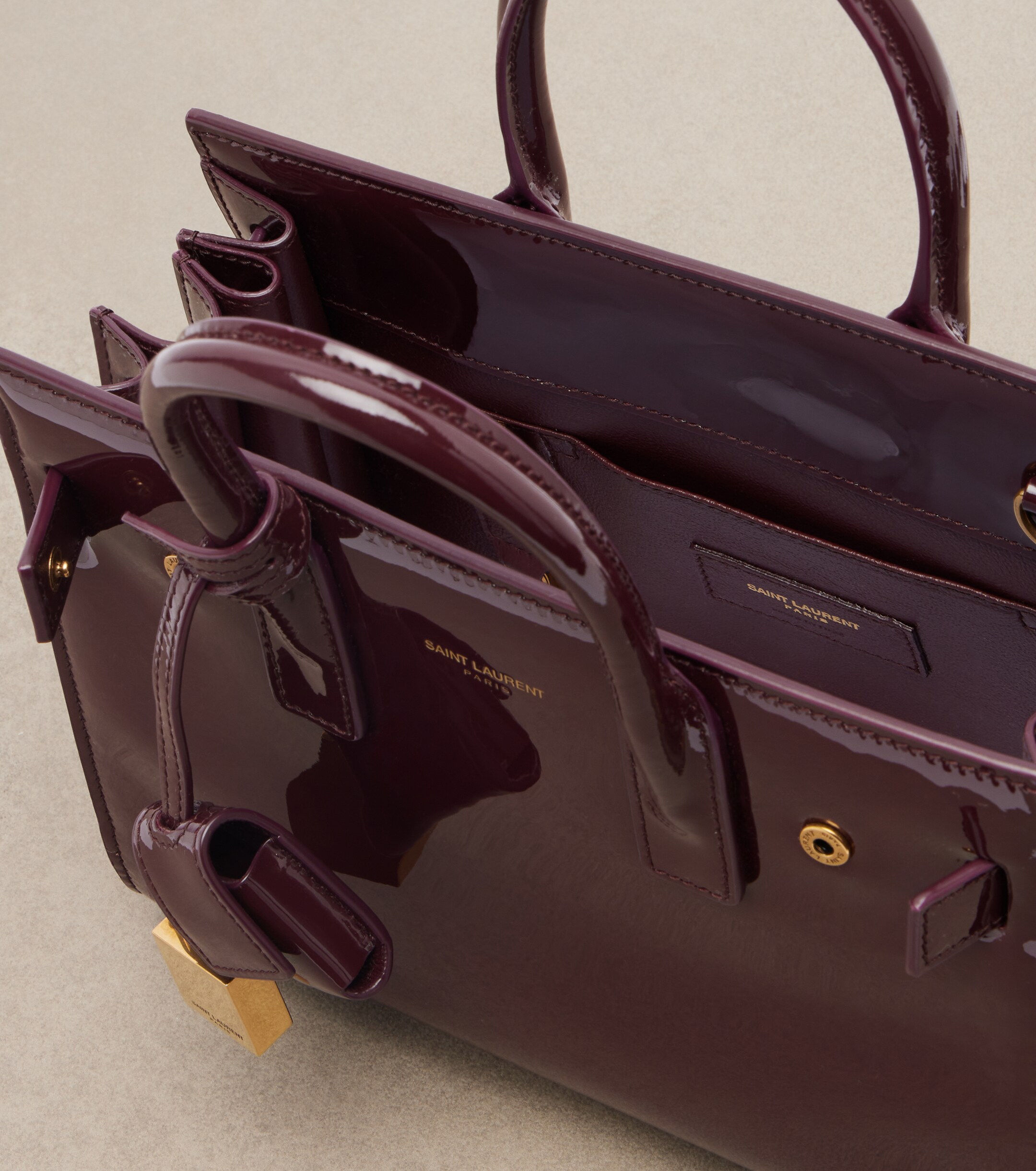 Saint Laurent Sac De Jour Nano patent leather tote bag