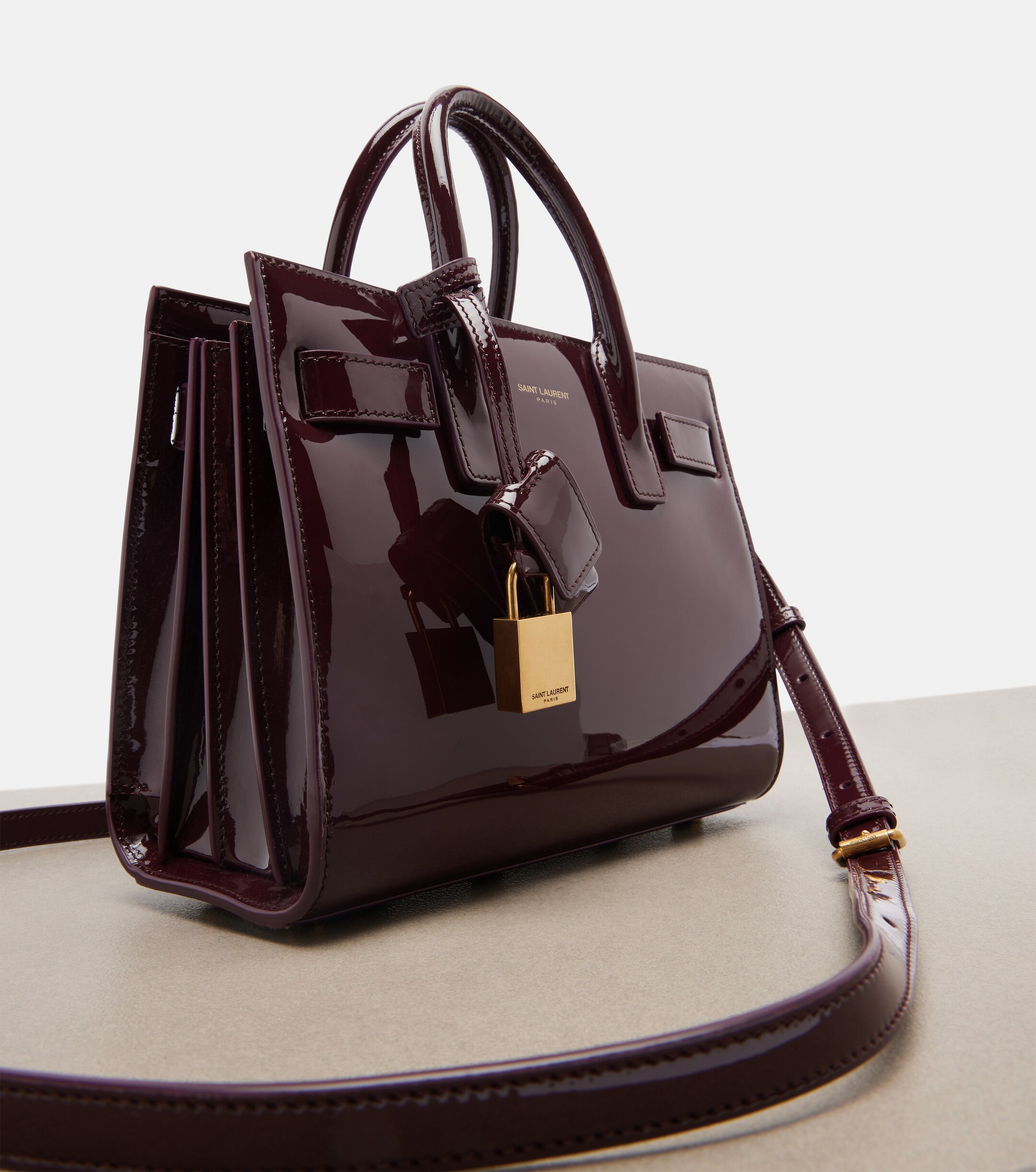 Saint Laurent Sac De Jour Nano patent leather tote bag