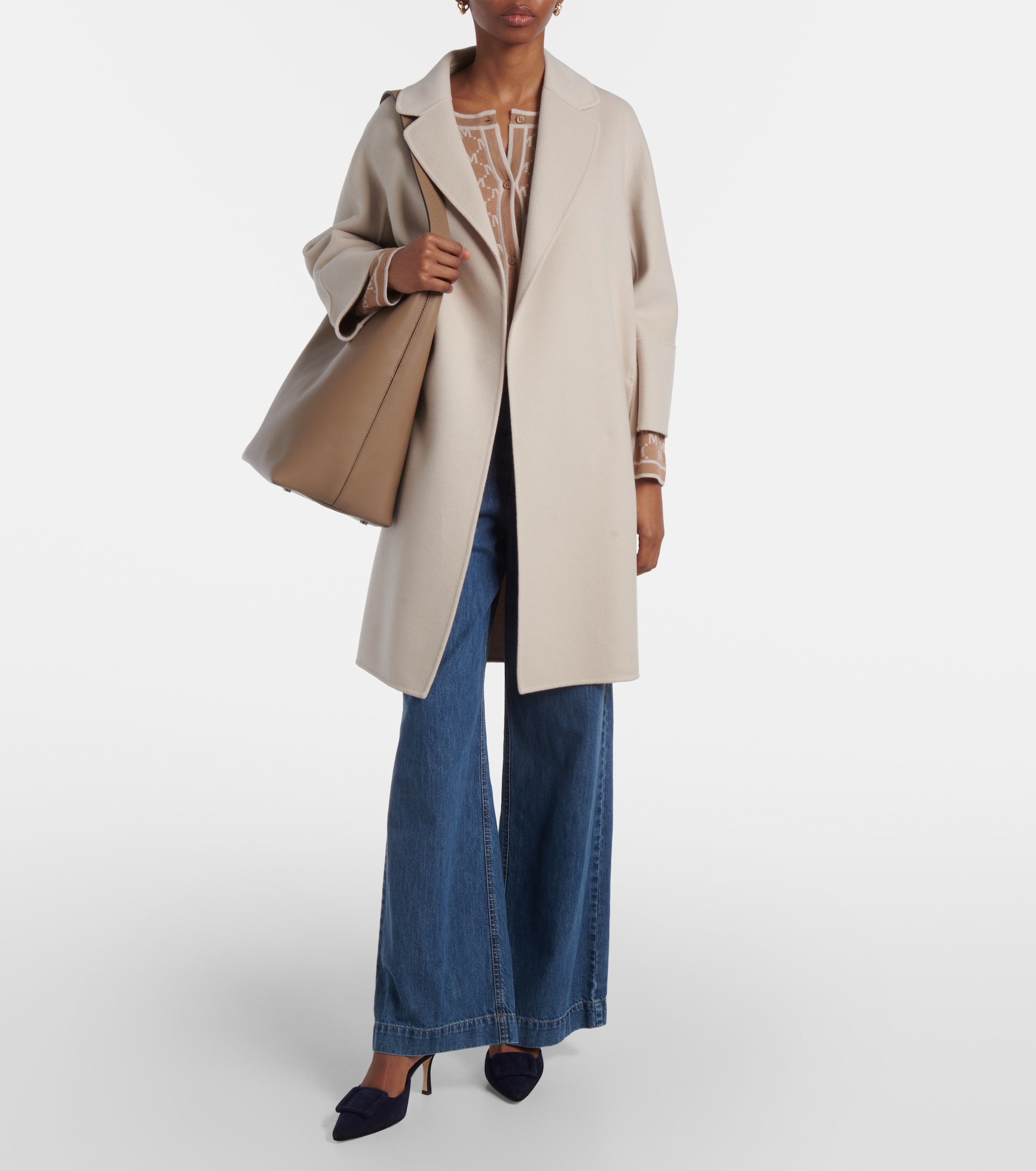 S Max Mara Arona wool wrap coat