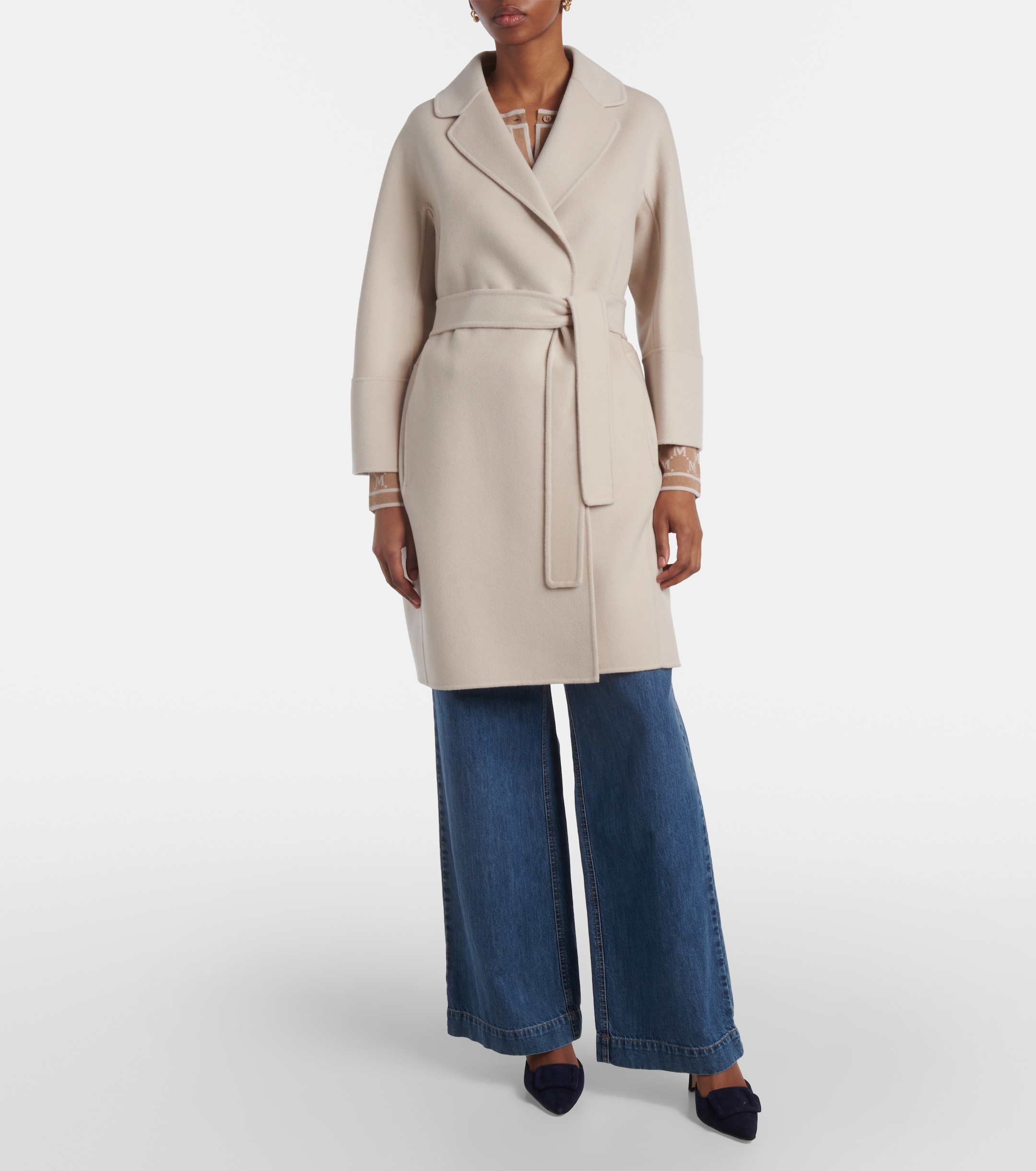 S Max Mara Arona wool wrap coat thumbnail