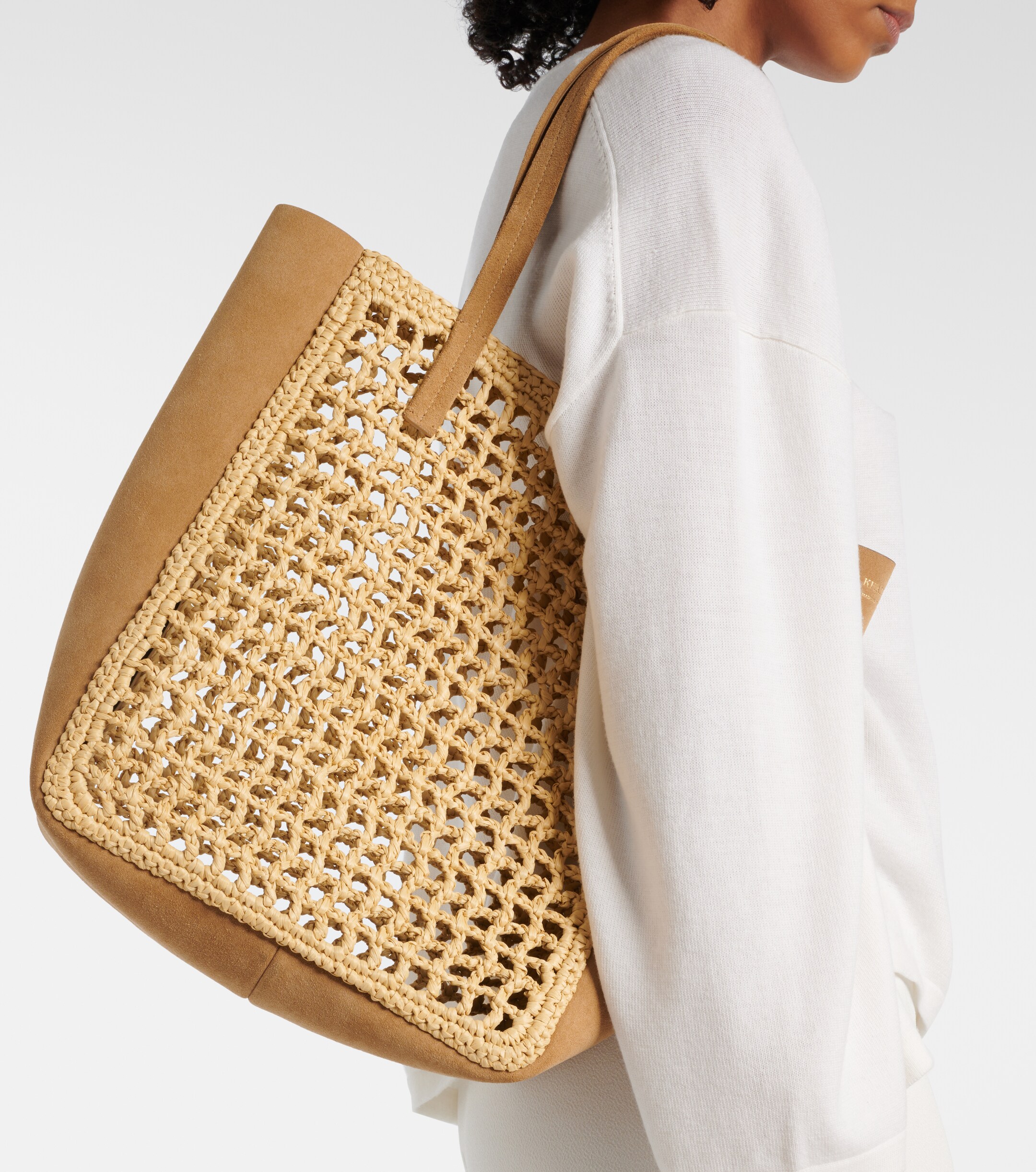 KHAITE Zoe Small raffia-effect tote bag