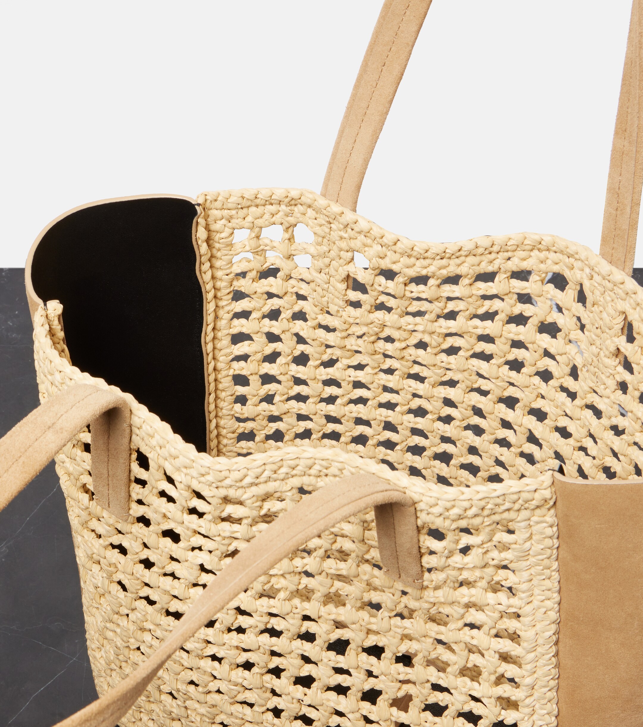 KHAITE Zoe Small raffia-effect tote bag