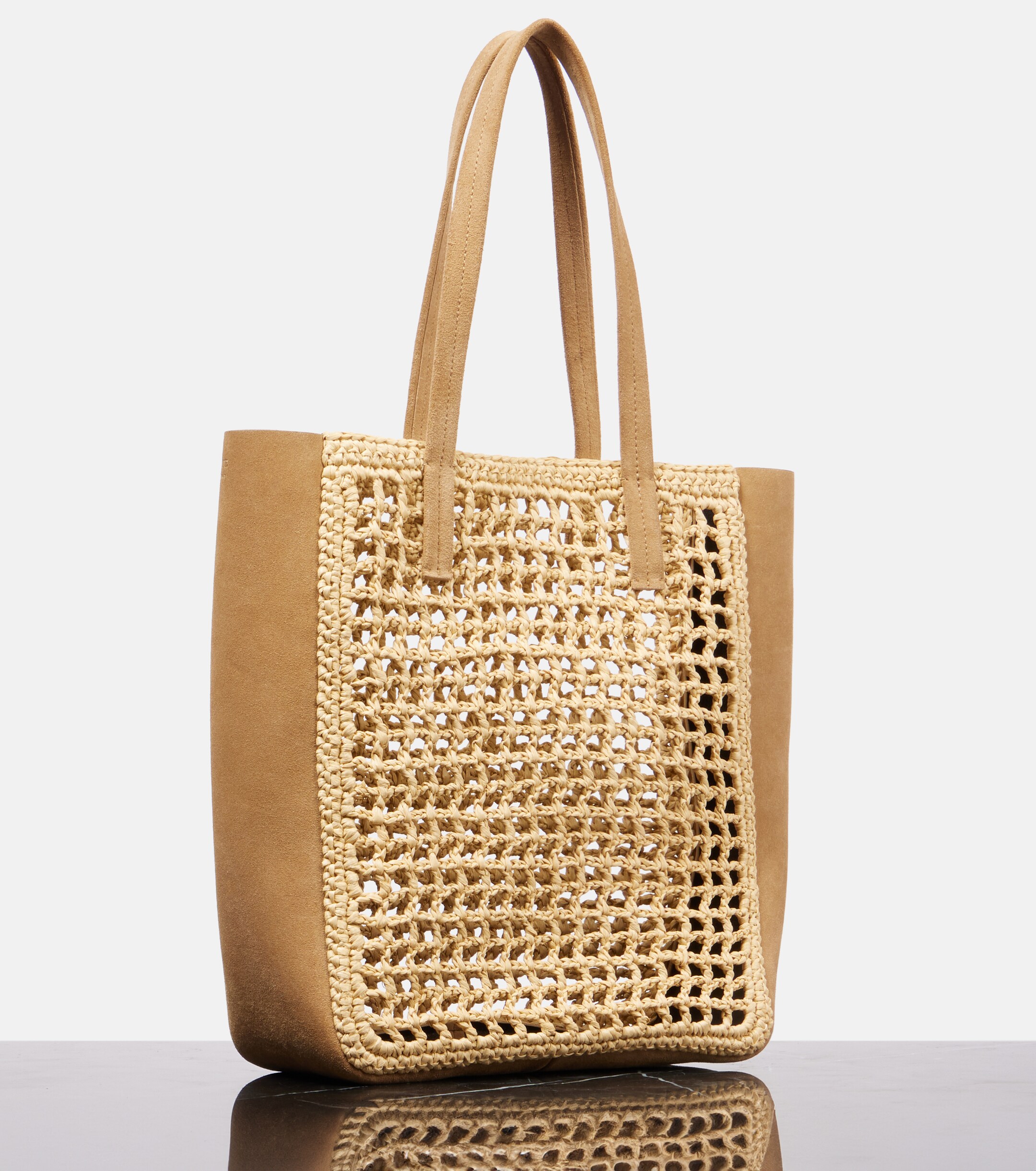 KHAITE Zoe Small raffia-effect tote bag