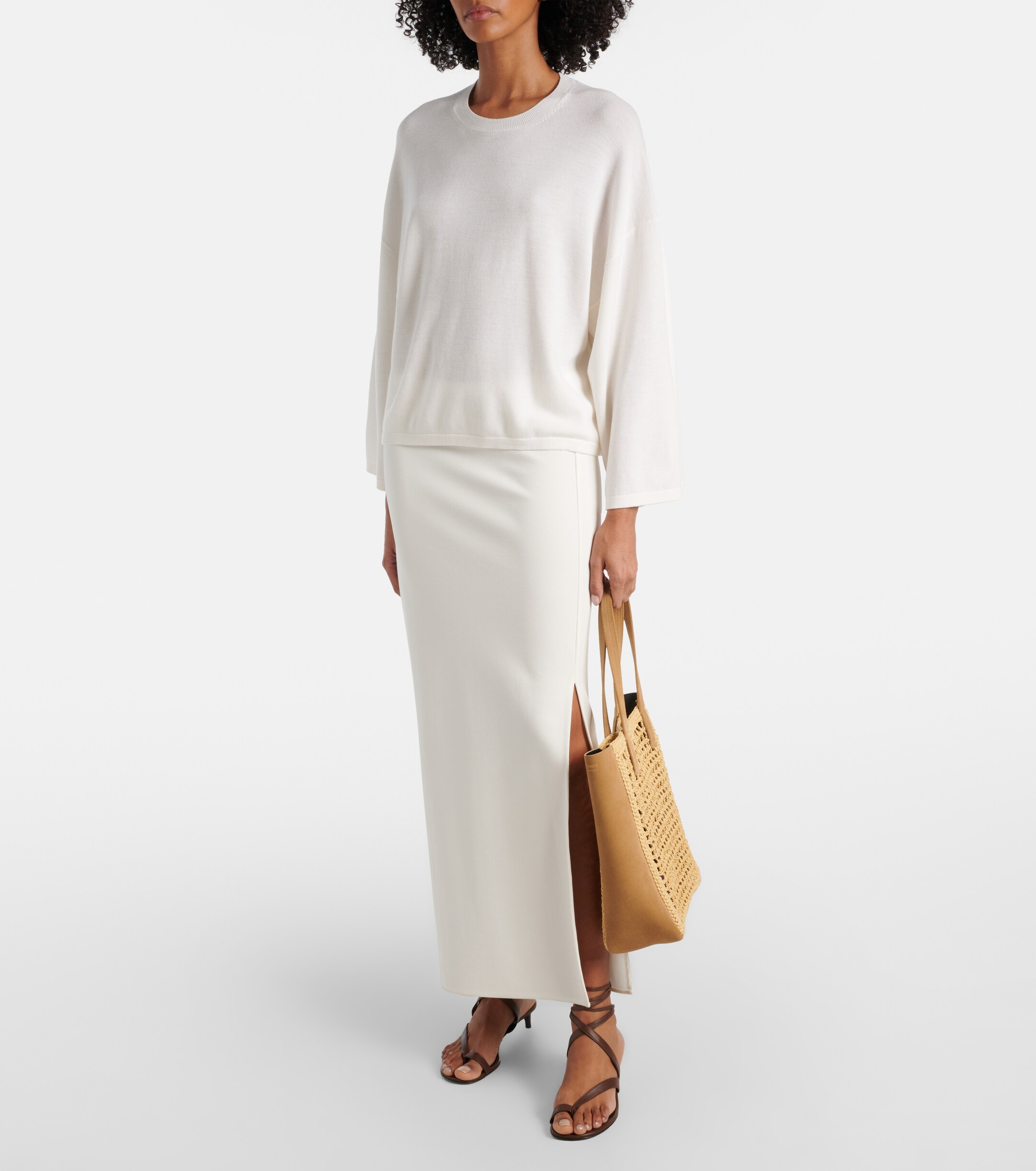 KHAITE Zoe Small raffia-effect tote bag