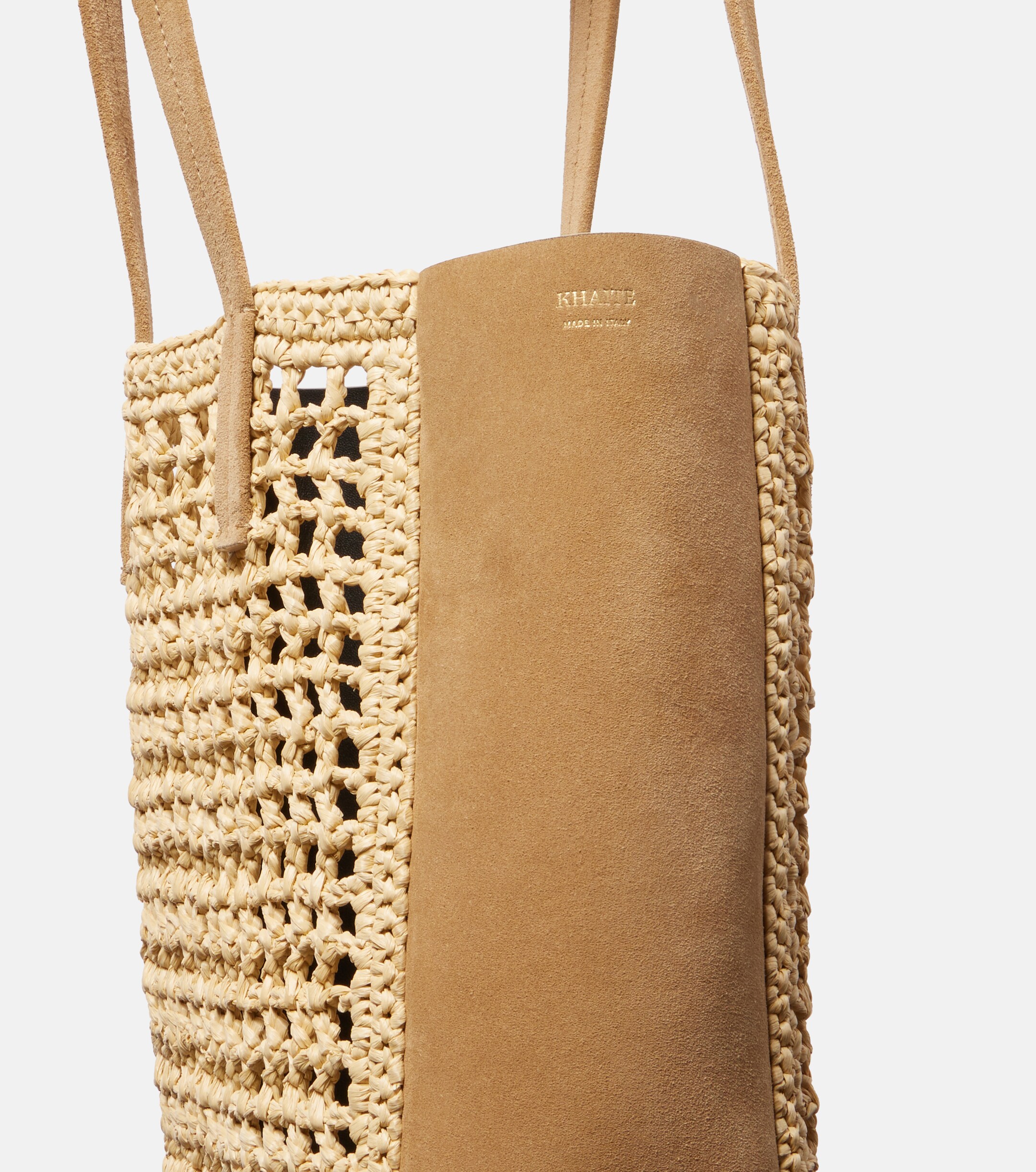 KHAITE Zoe Small raffia-effect tote bag