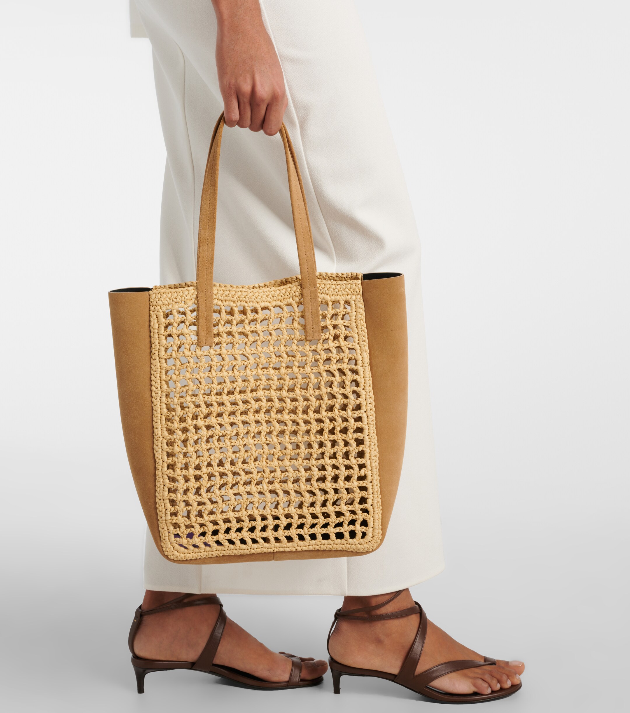 KHAITE Zoe Small raffia-effect tote bag