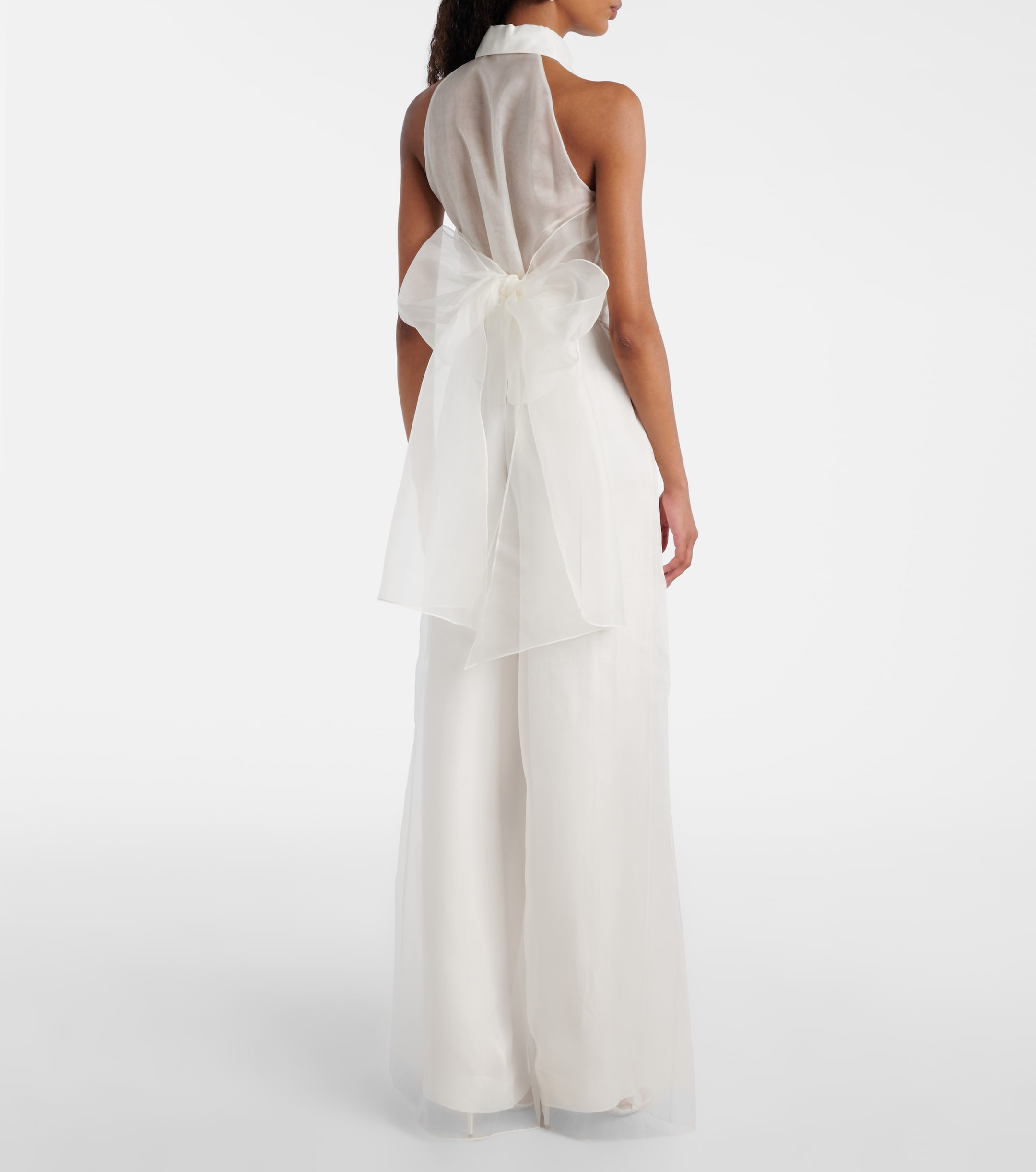 Max Mara Bridal Tunca semi-sheer silk jumpsuit