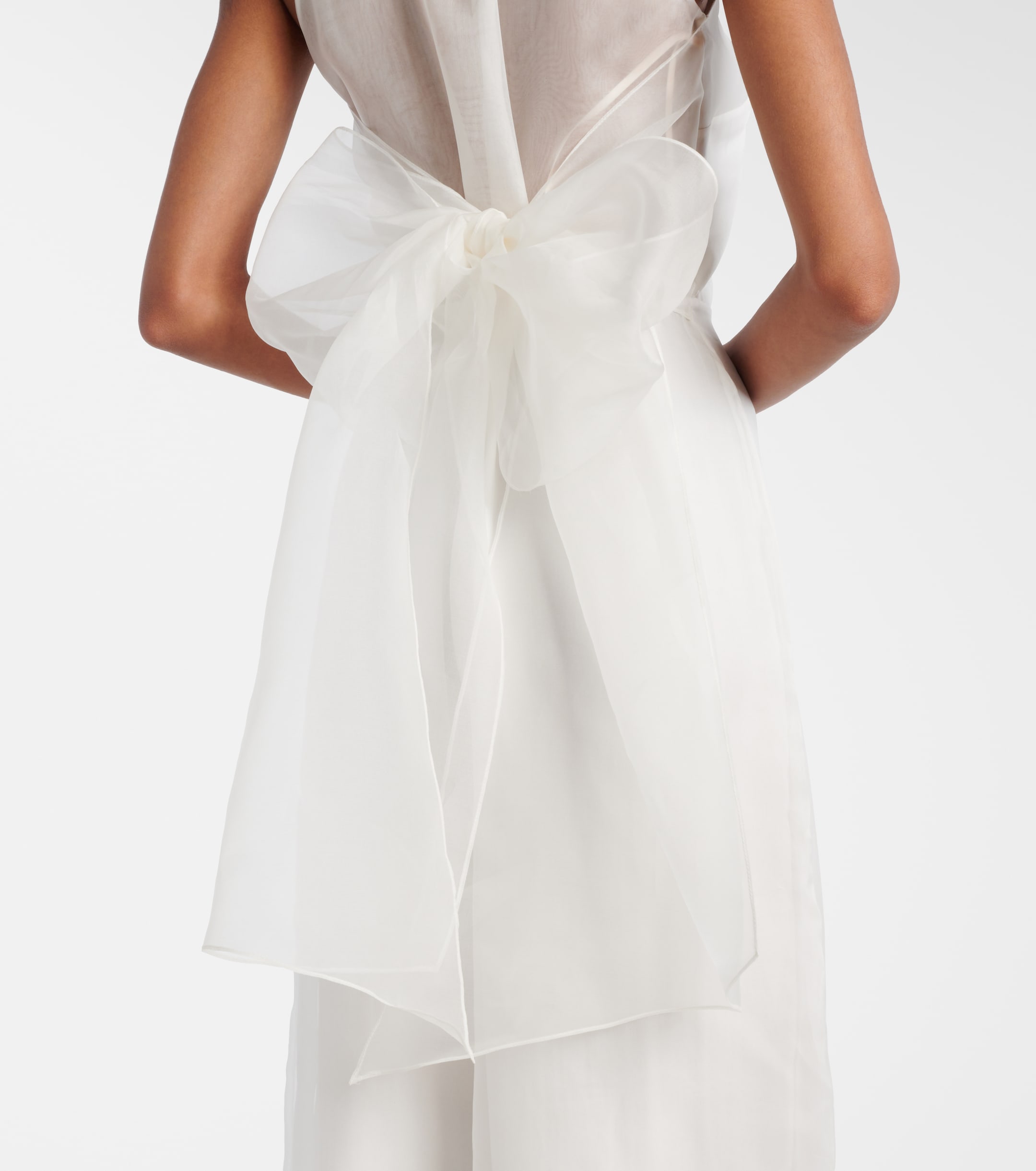 Max Mara Bridal Tunca semi-sheer silk jumpsuit