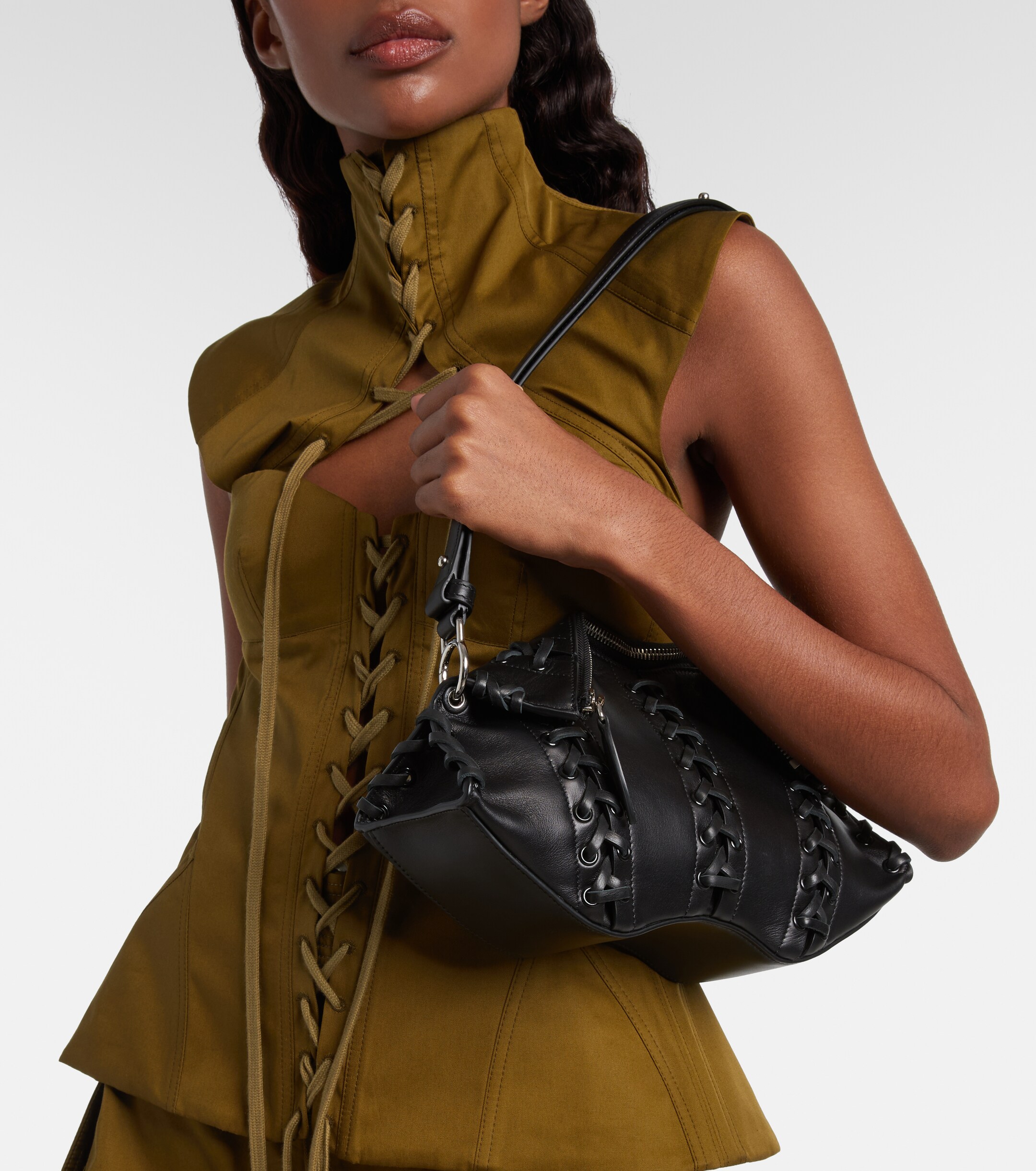 McQueen Manta Small leather shoulder bag