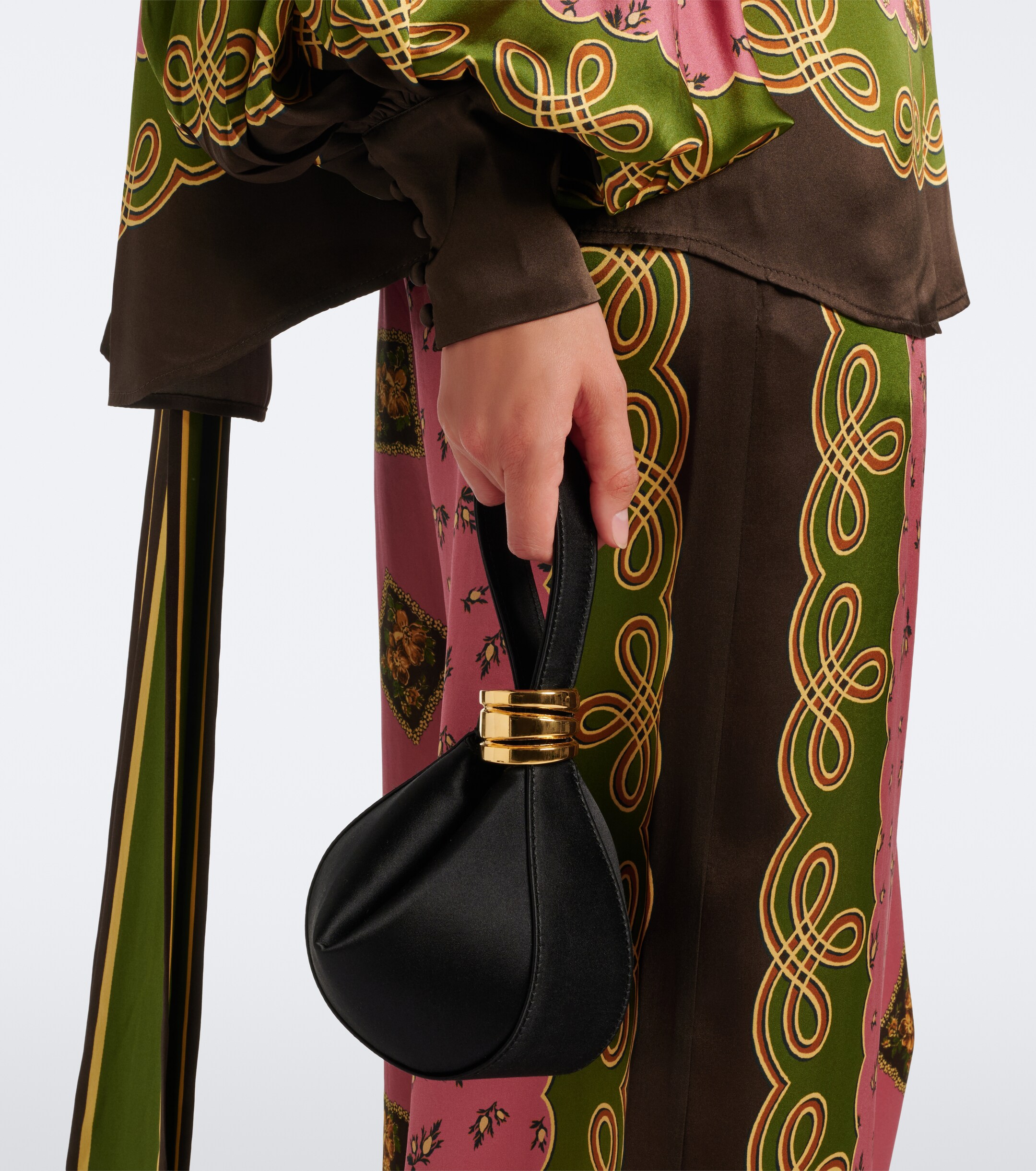 AMANU Amanu Zambia satin top-handle bag