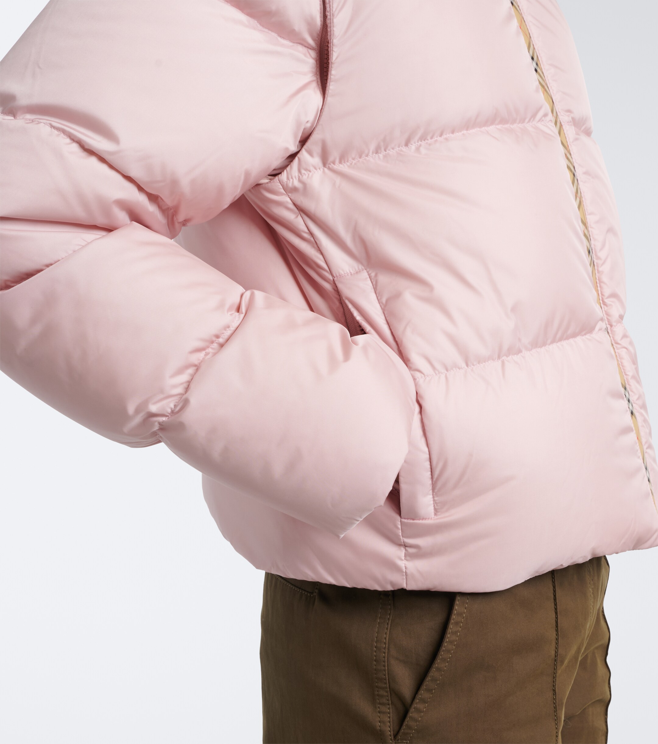 Burberry Burberry Burberry Check hooded down jacket