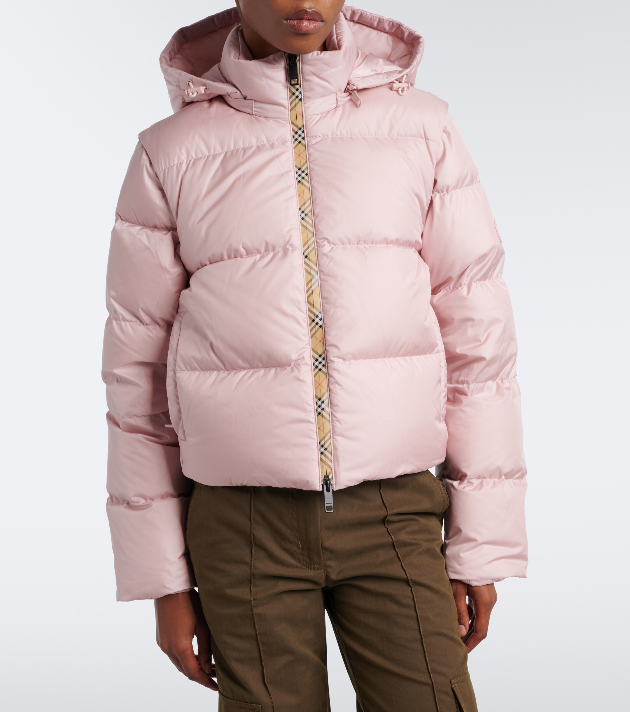Burberry Burberry Burberry Check hooded down jacket