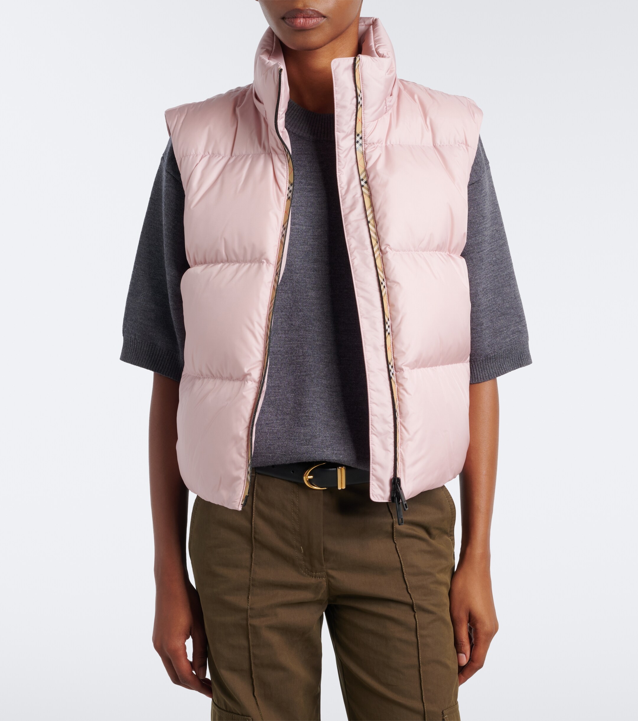 Burberry Burberry Burberry Check hooded down jacket