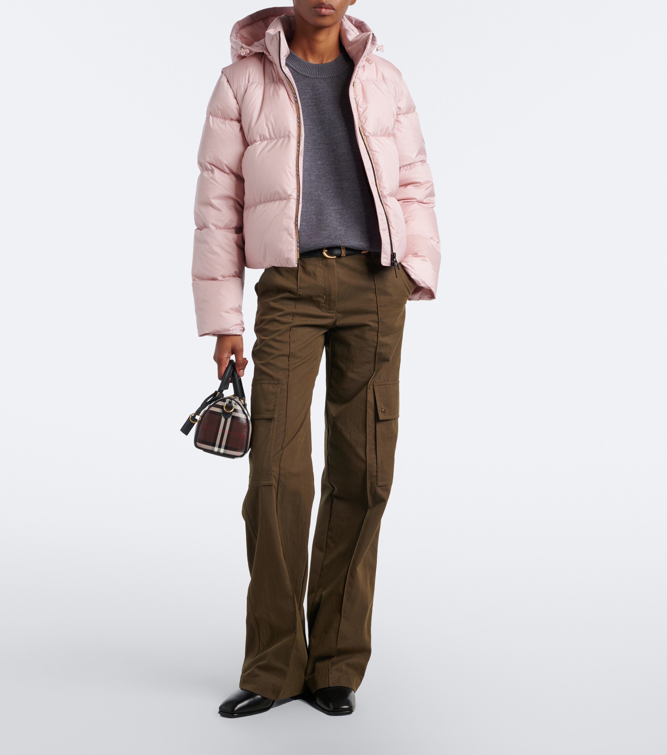 Burberry Burberry Burberry Check hooded down jacket