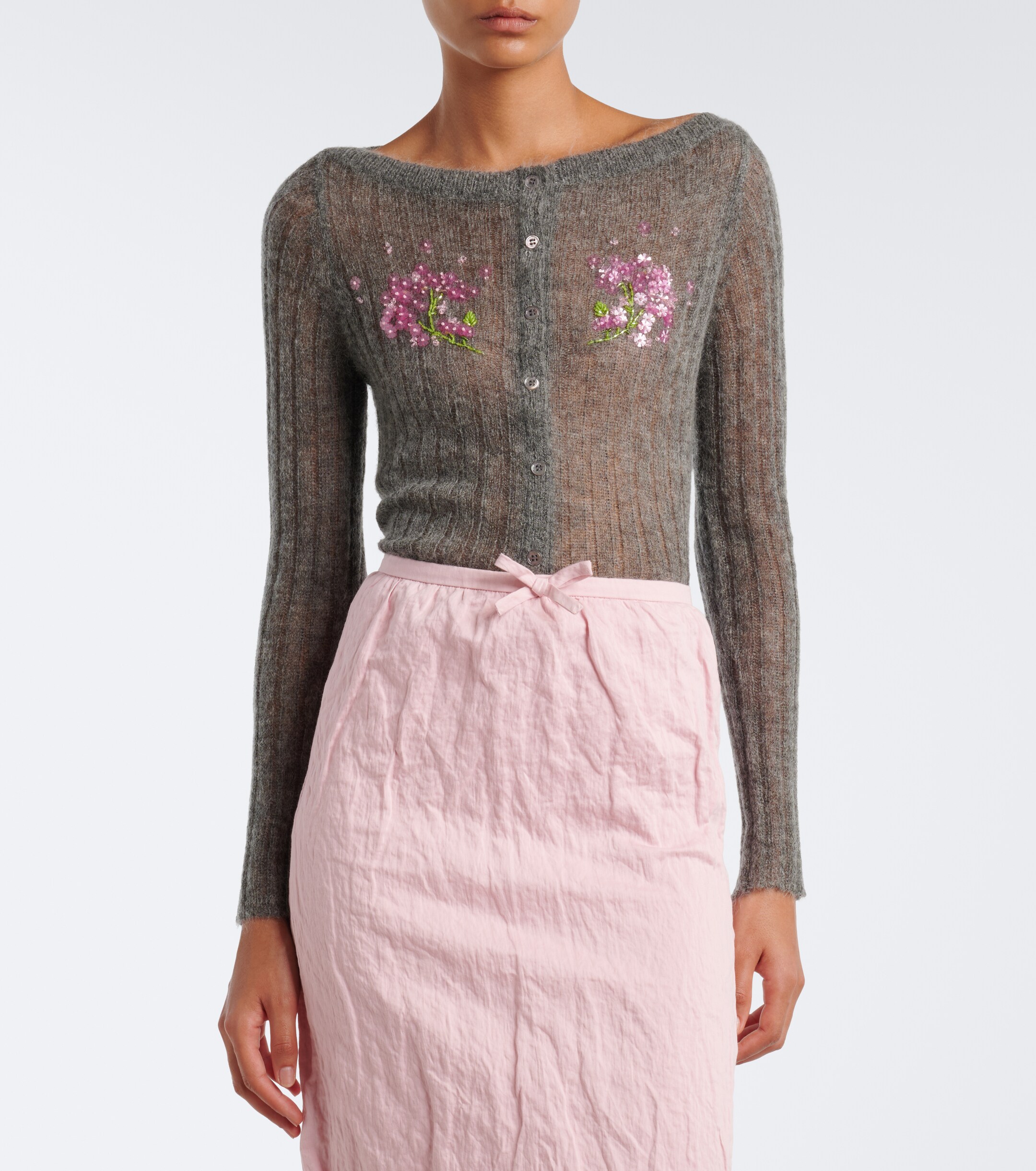 SHUSHU/TONG Shushu/Tong Embellished wool and mohair-blend cardigan