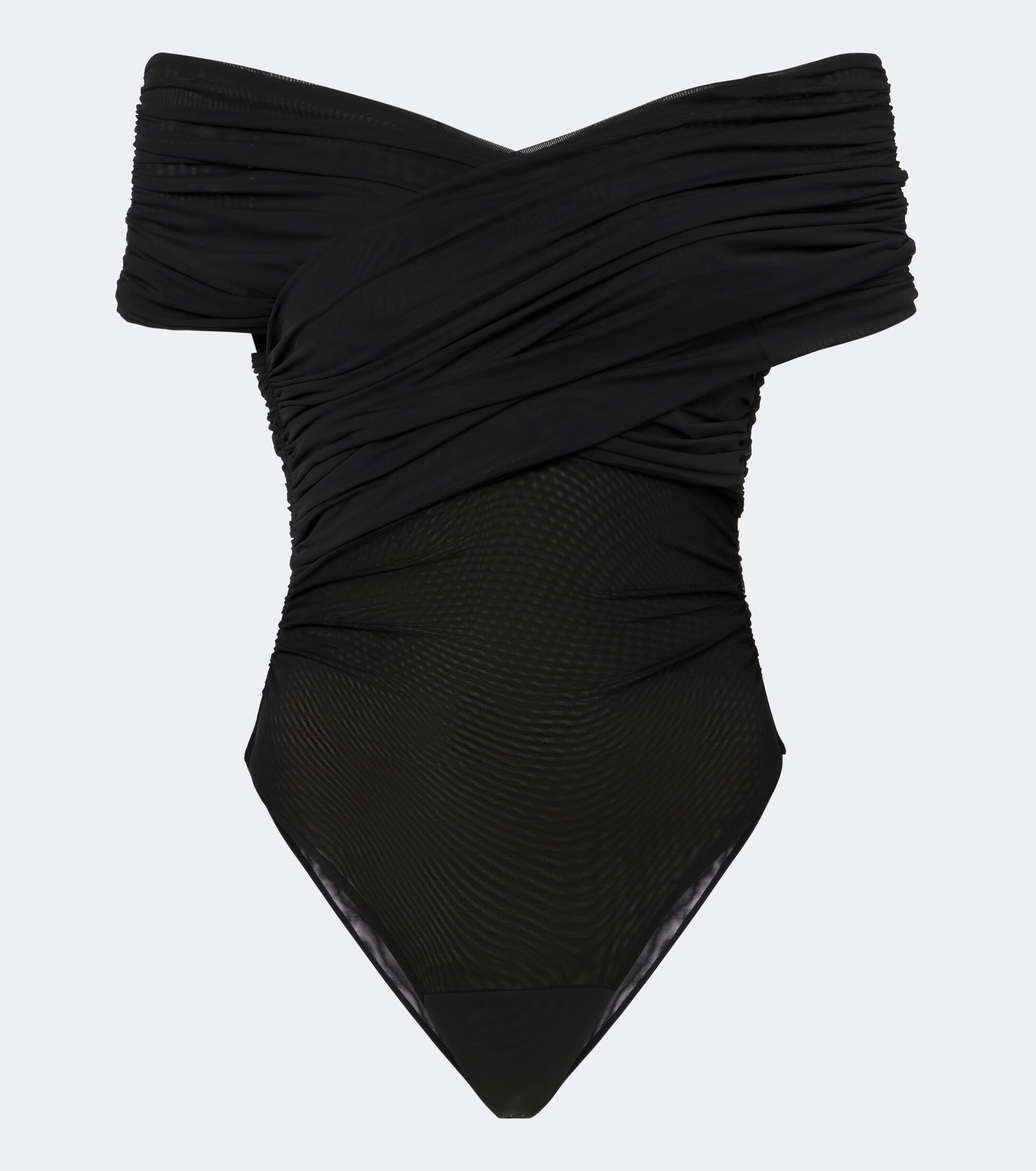 SIR. SIR Off-shoulder ruched mesh bodysuit