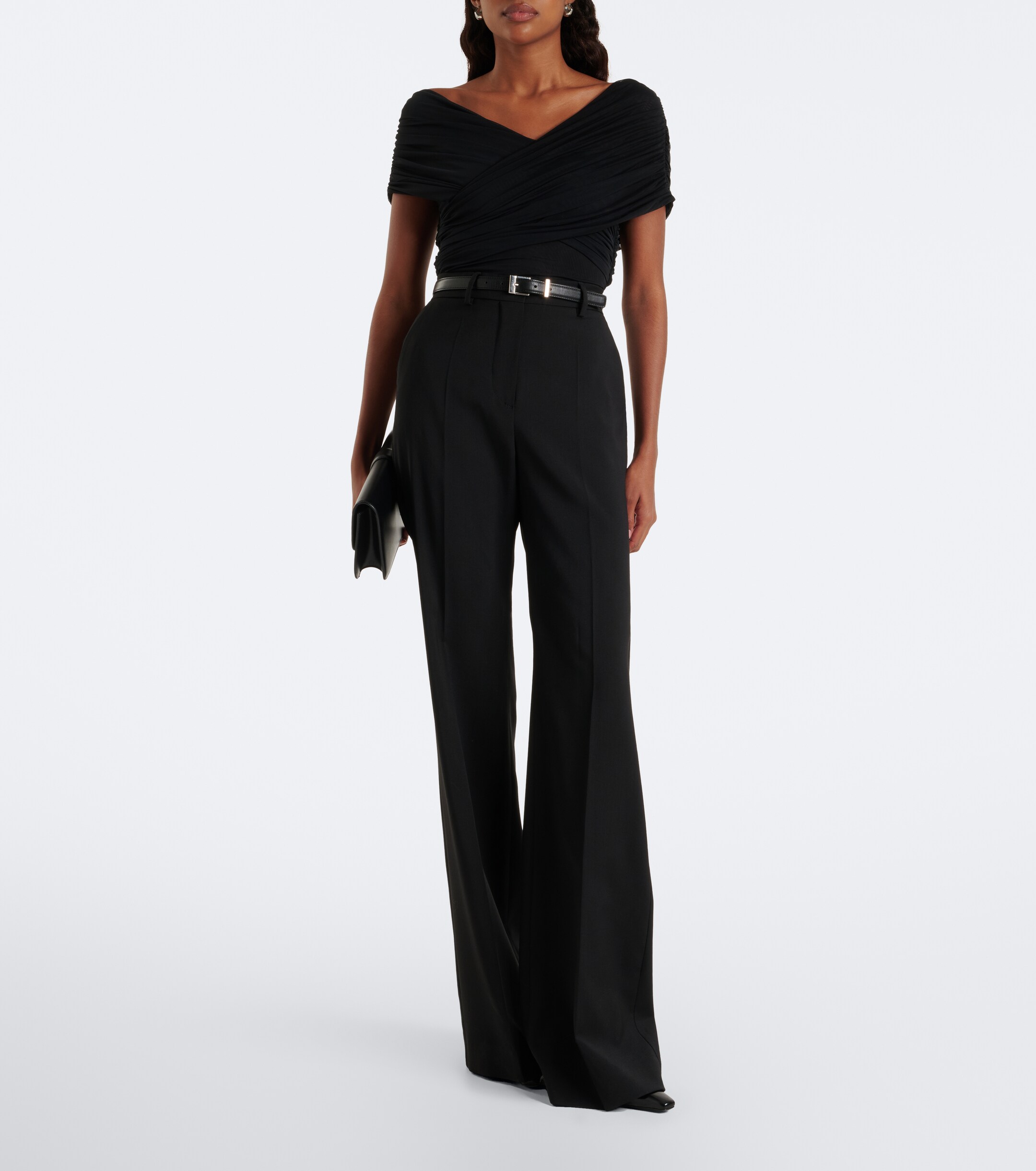 SIR. SIR Off-shoulder ruched mesh bodysuit