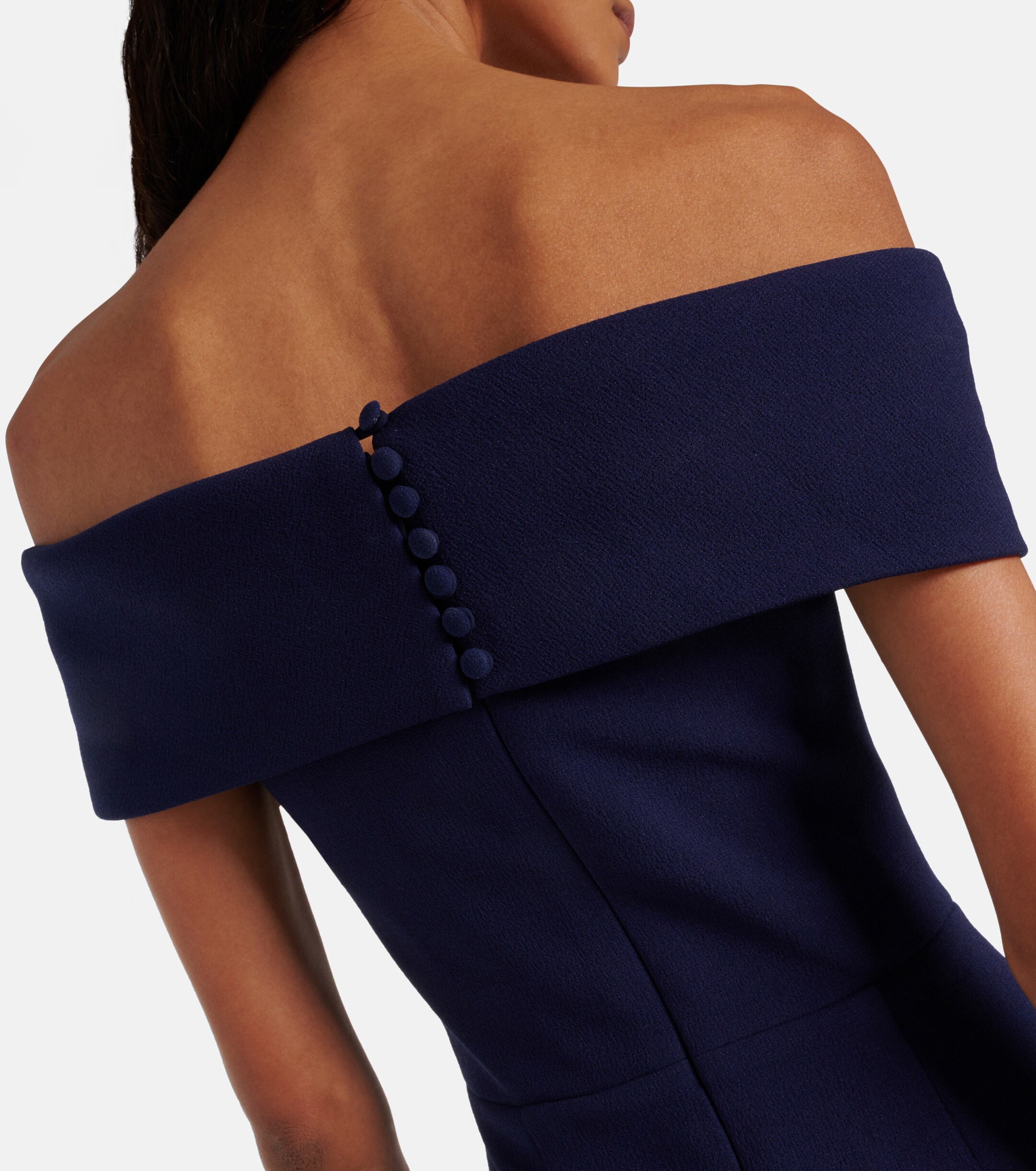 Rebecca Vallance Amore off-shoulder crêpe midi dress