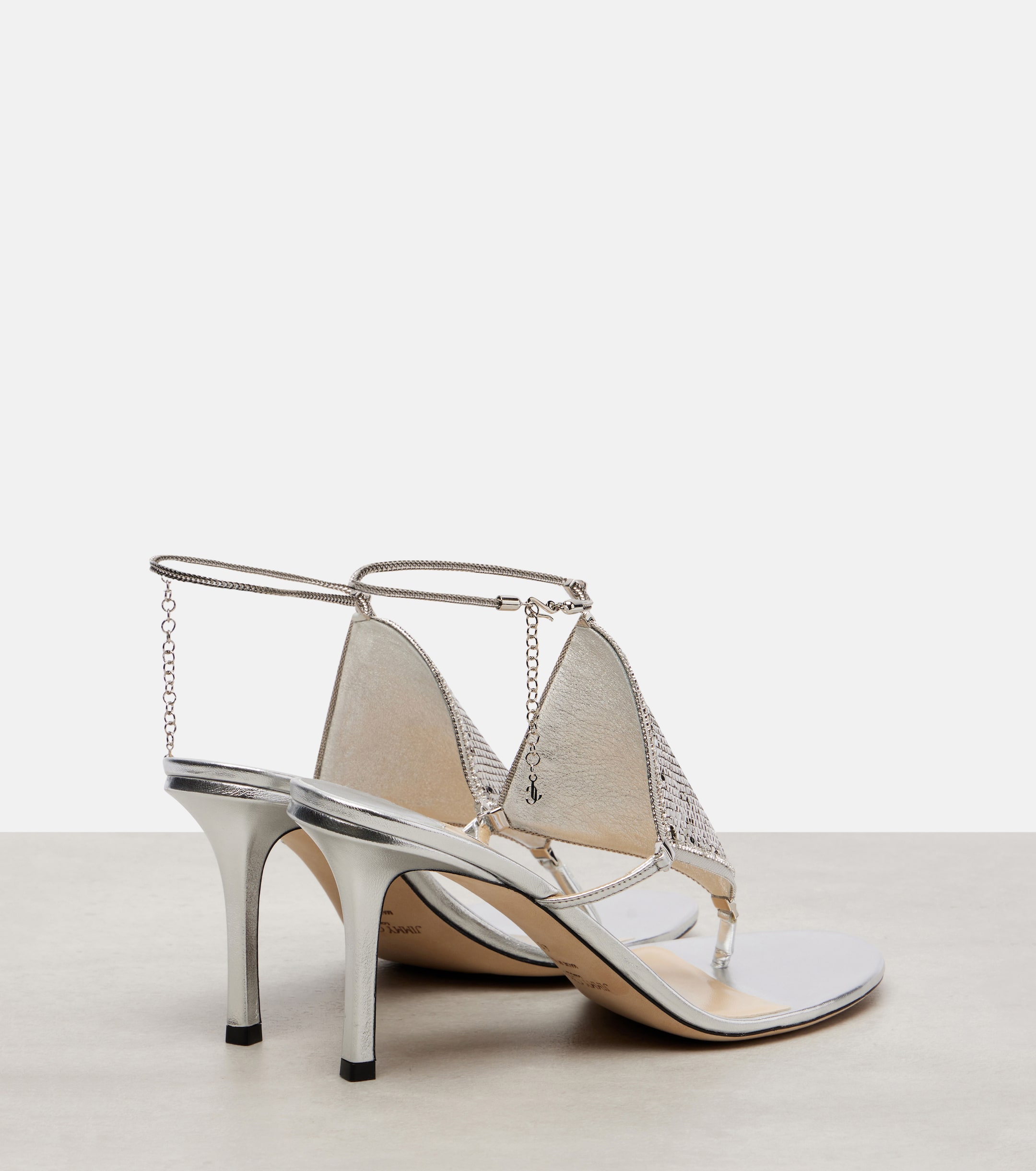 JIMMY CHOO - Archive Thong 85 metallic leather sandals | Plush