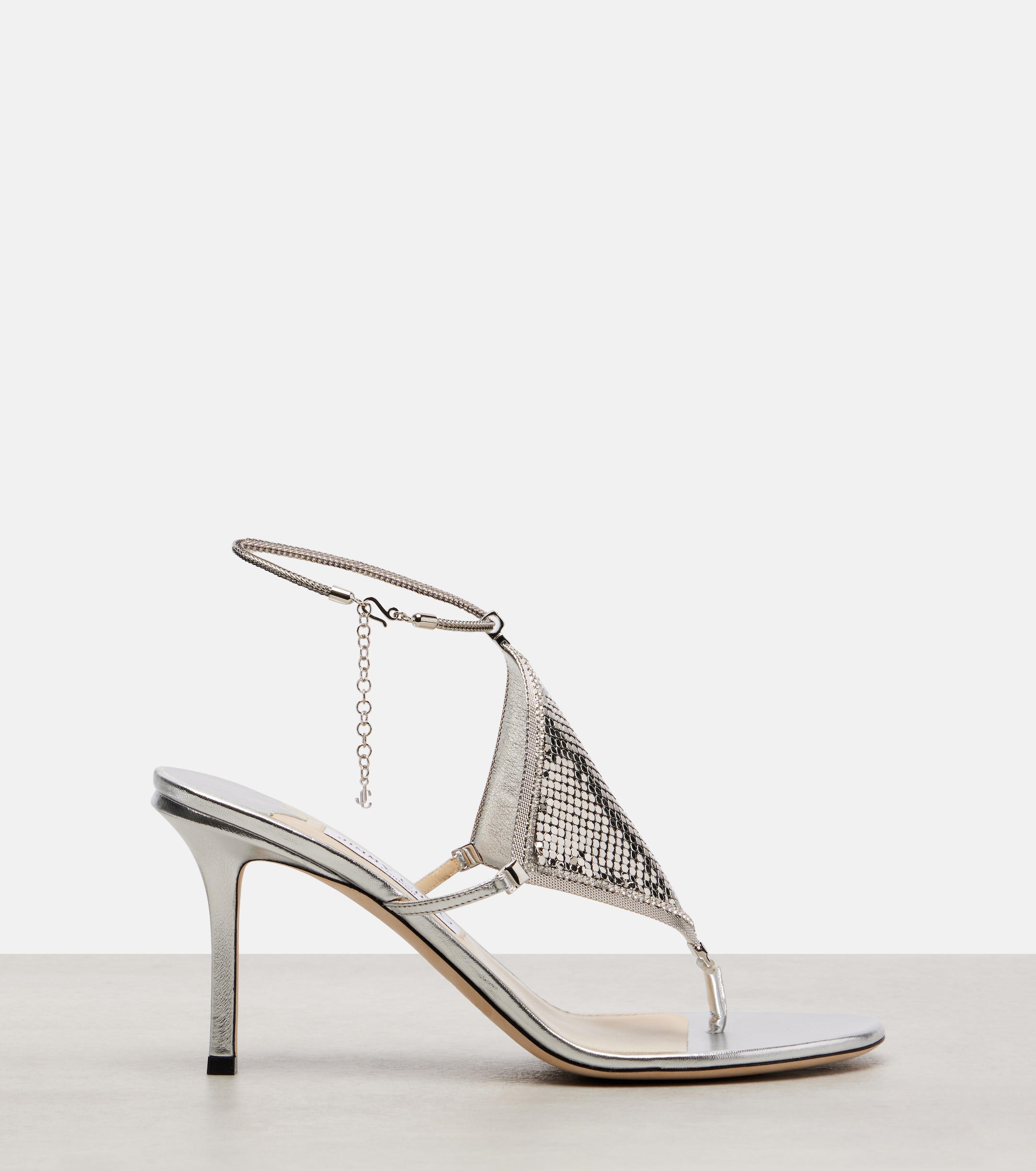 JIMMY CHOO - Archive Thong 85 metallic leather sandals | Plush