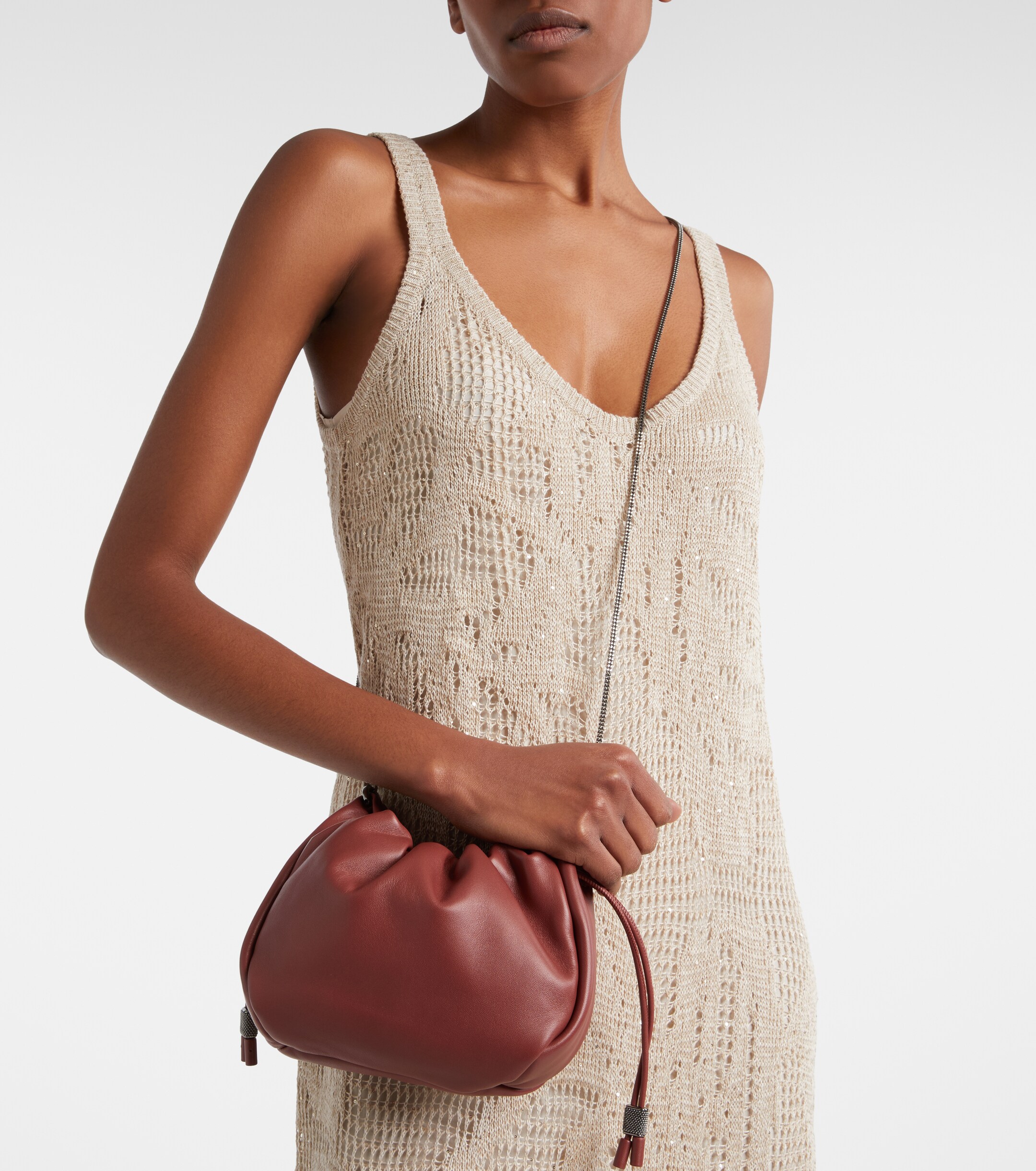 Brunello Cucinelli Mellow Mini leather crossbody bag