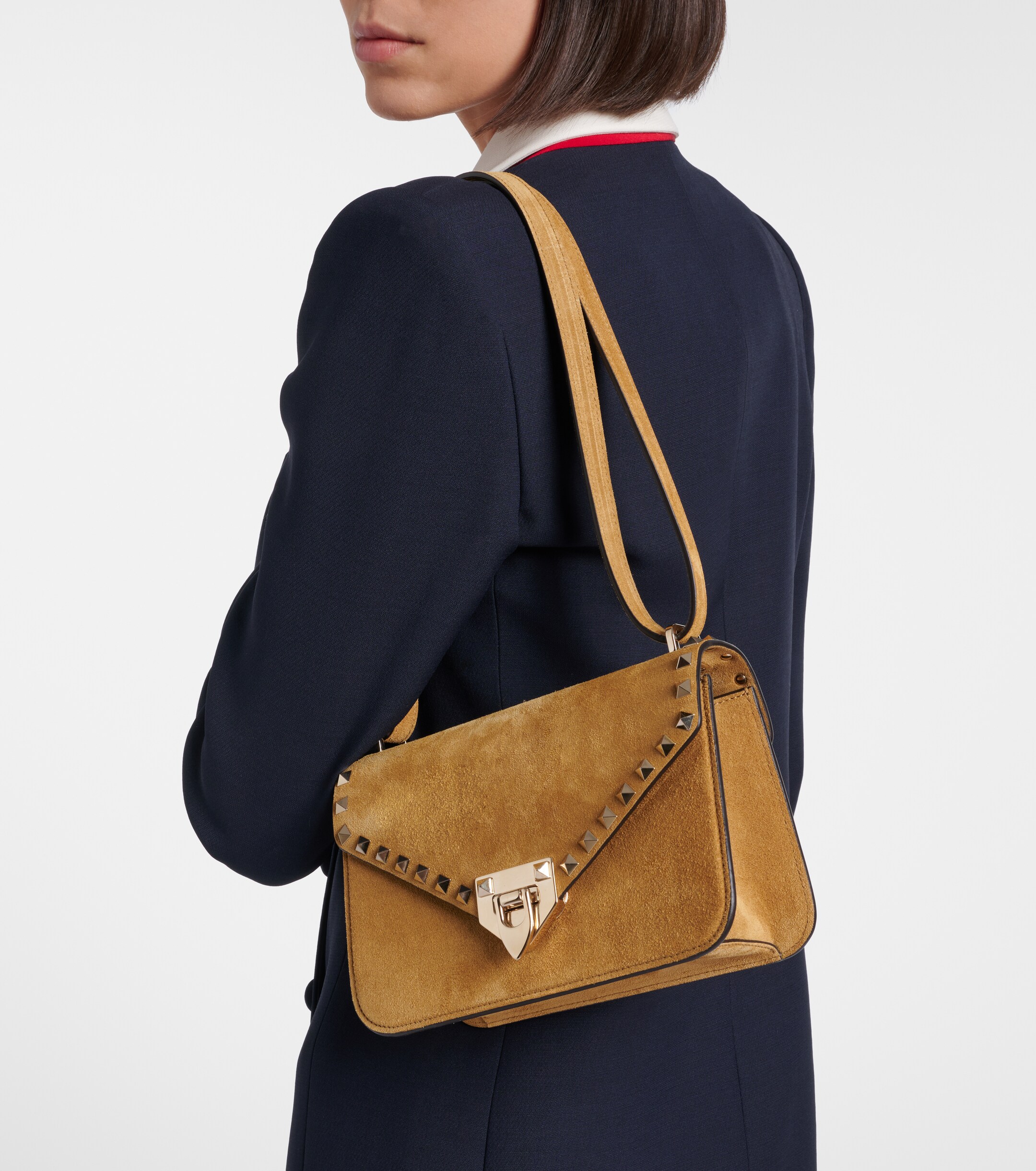 Valentino Garavani Rockstud Small suede shoulder bag thumbnail