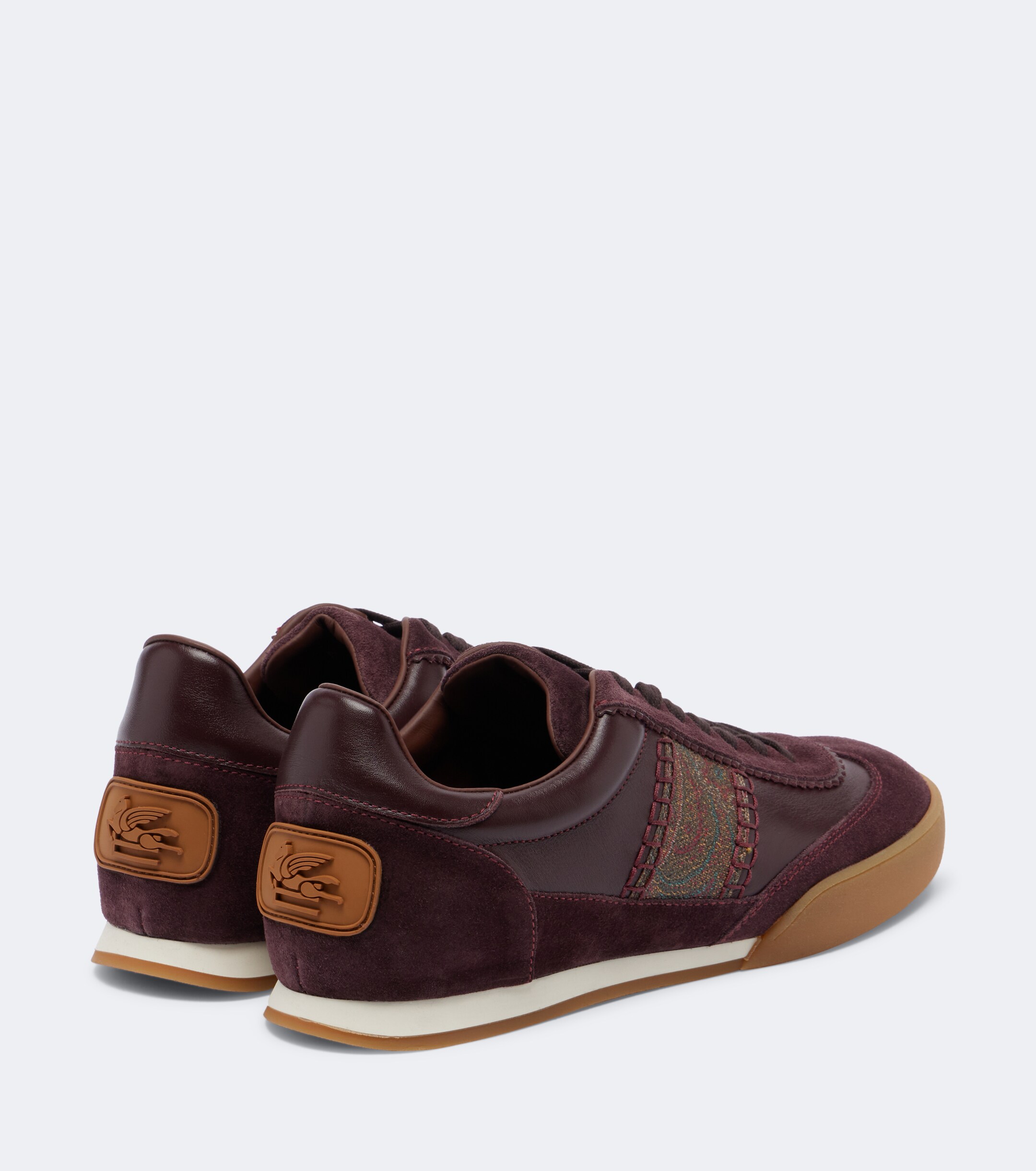 Etro Etro Pegaso suede-trimmed leather sneakers