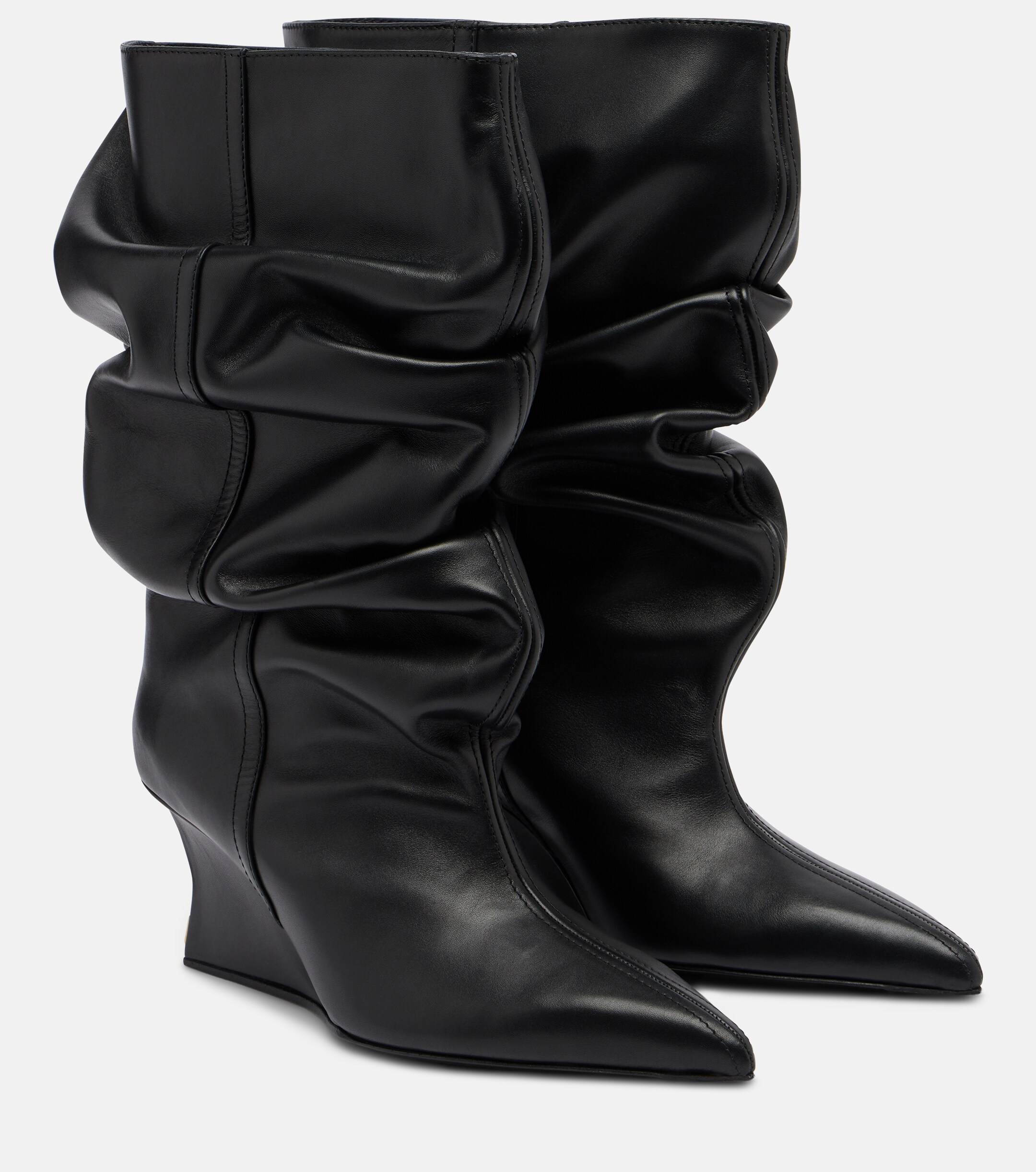 Balmain Balmain Leather wedge boots