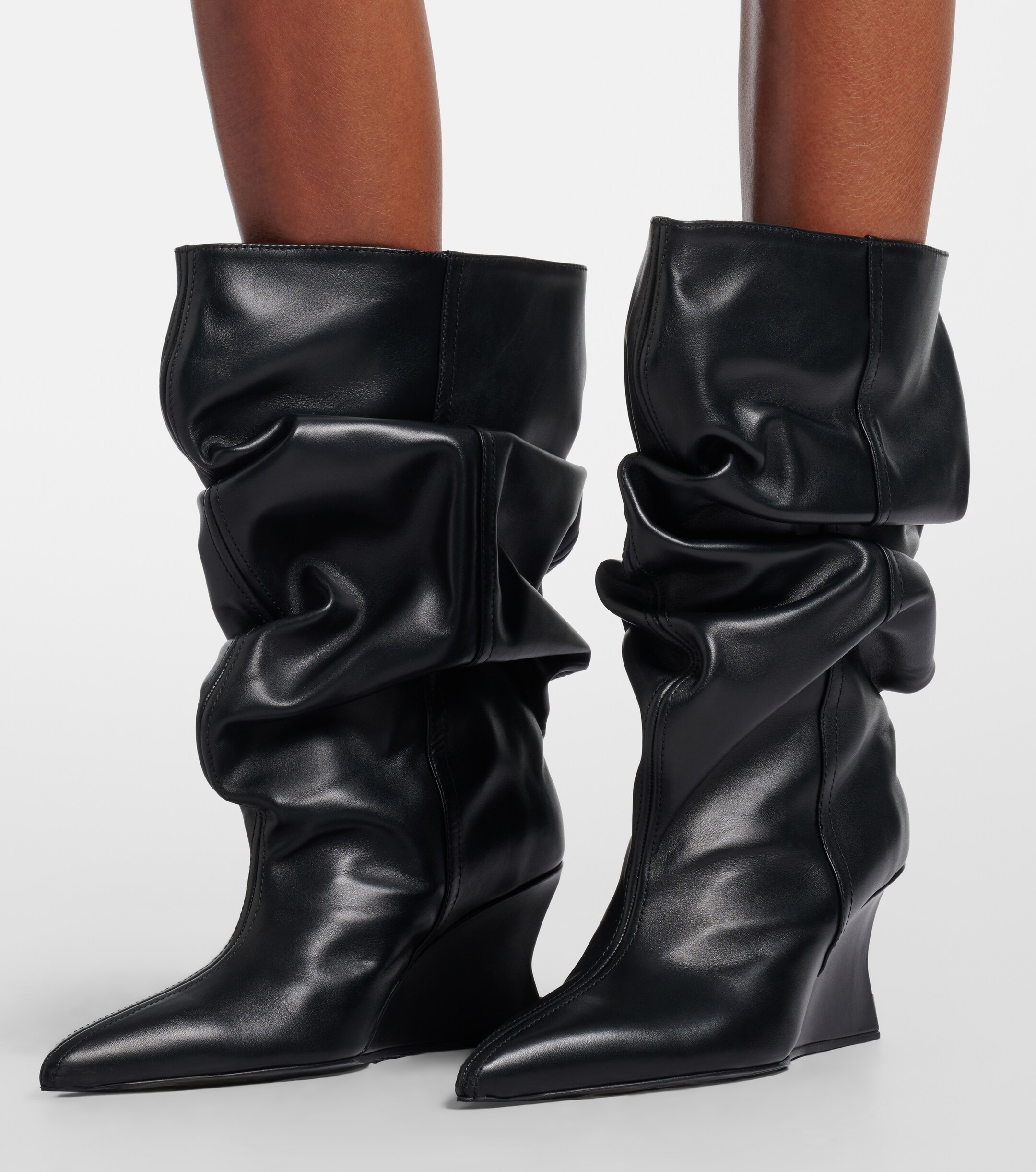 Balmain Balmain Leather wedge boots