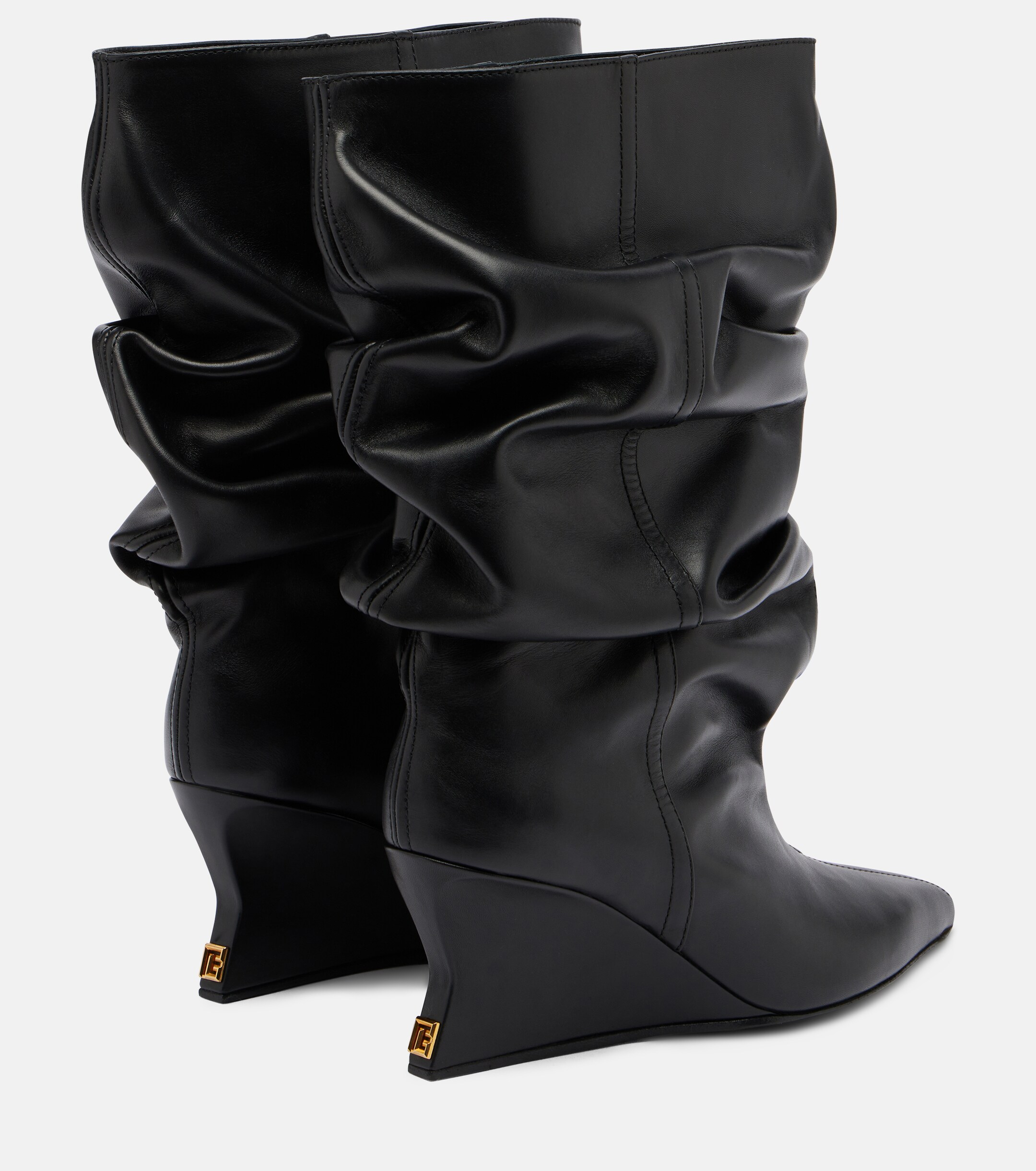 Balmain Balmain Leather wedge boots