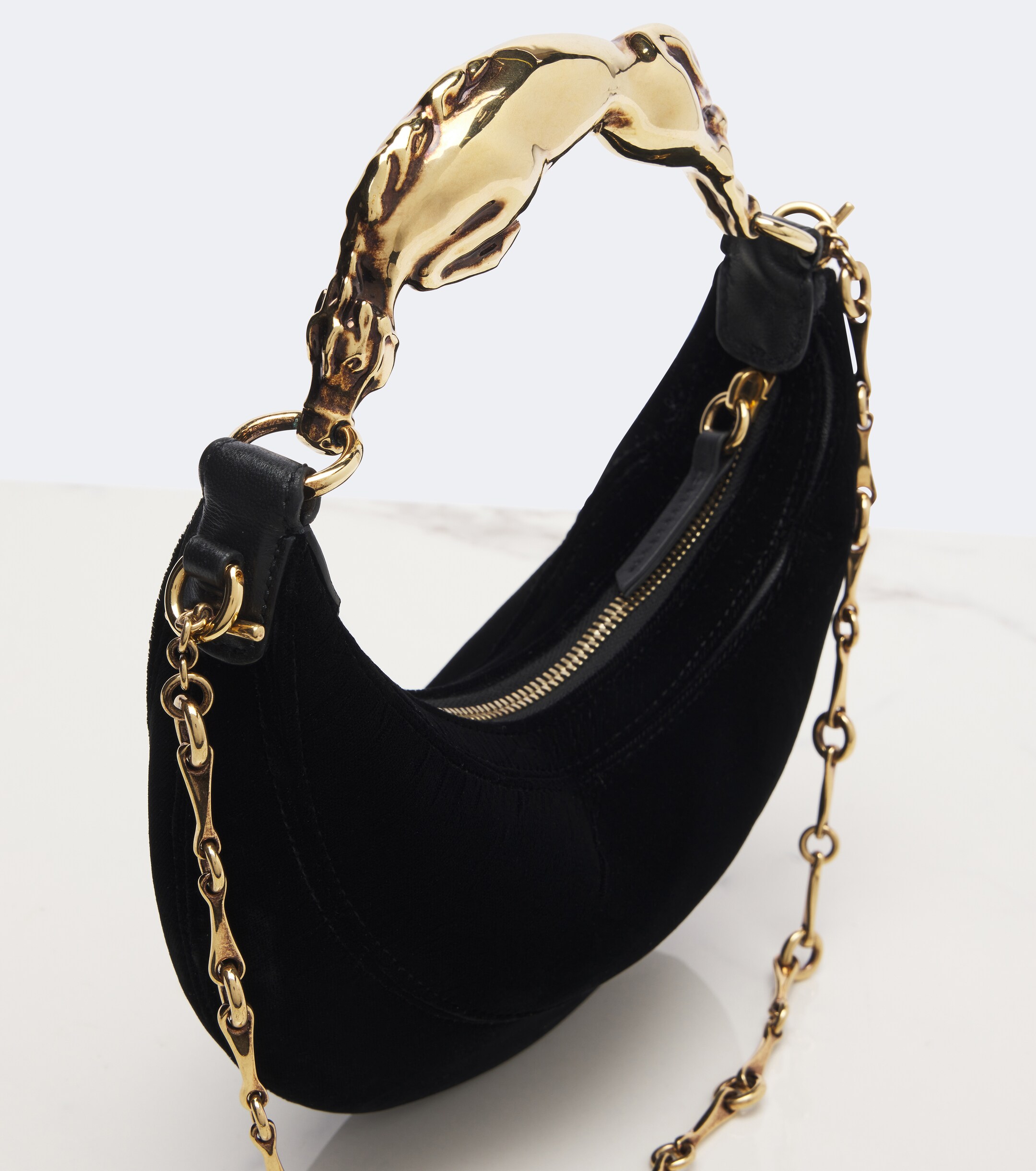 Chloé Chain Horse Small velvet shoulder bag