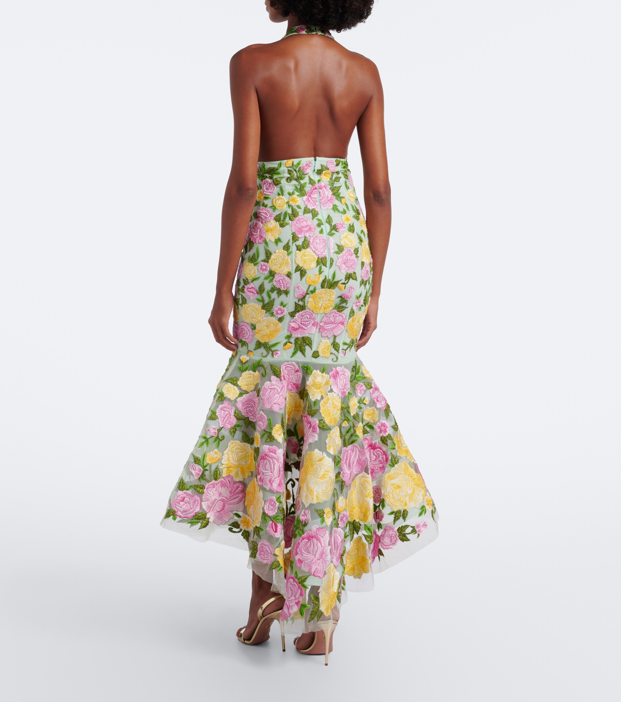 LA FUORI Là Fuori La Roseraie embroidered cocktail dress
