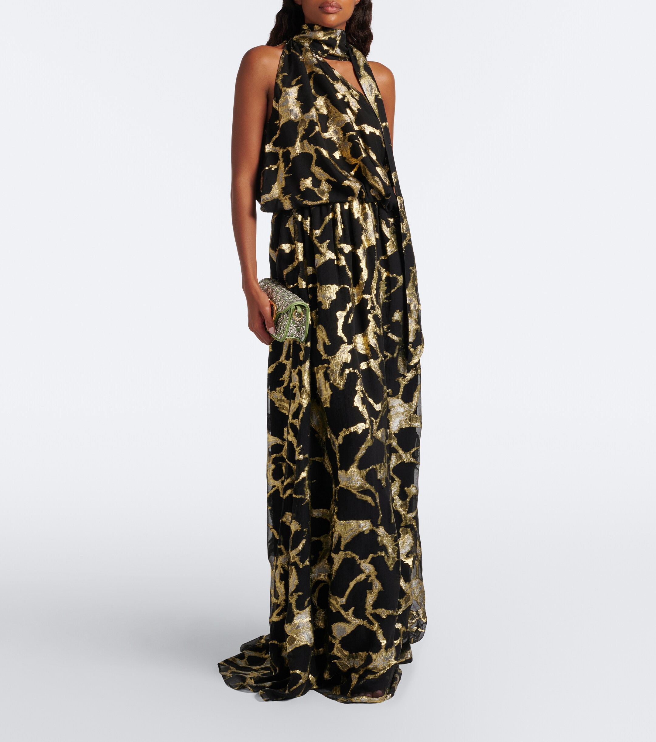 Taller Marmo Taller Marmo Kintsugi silk-blend fil coupé gown