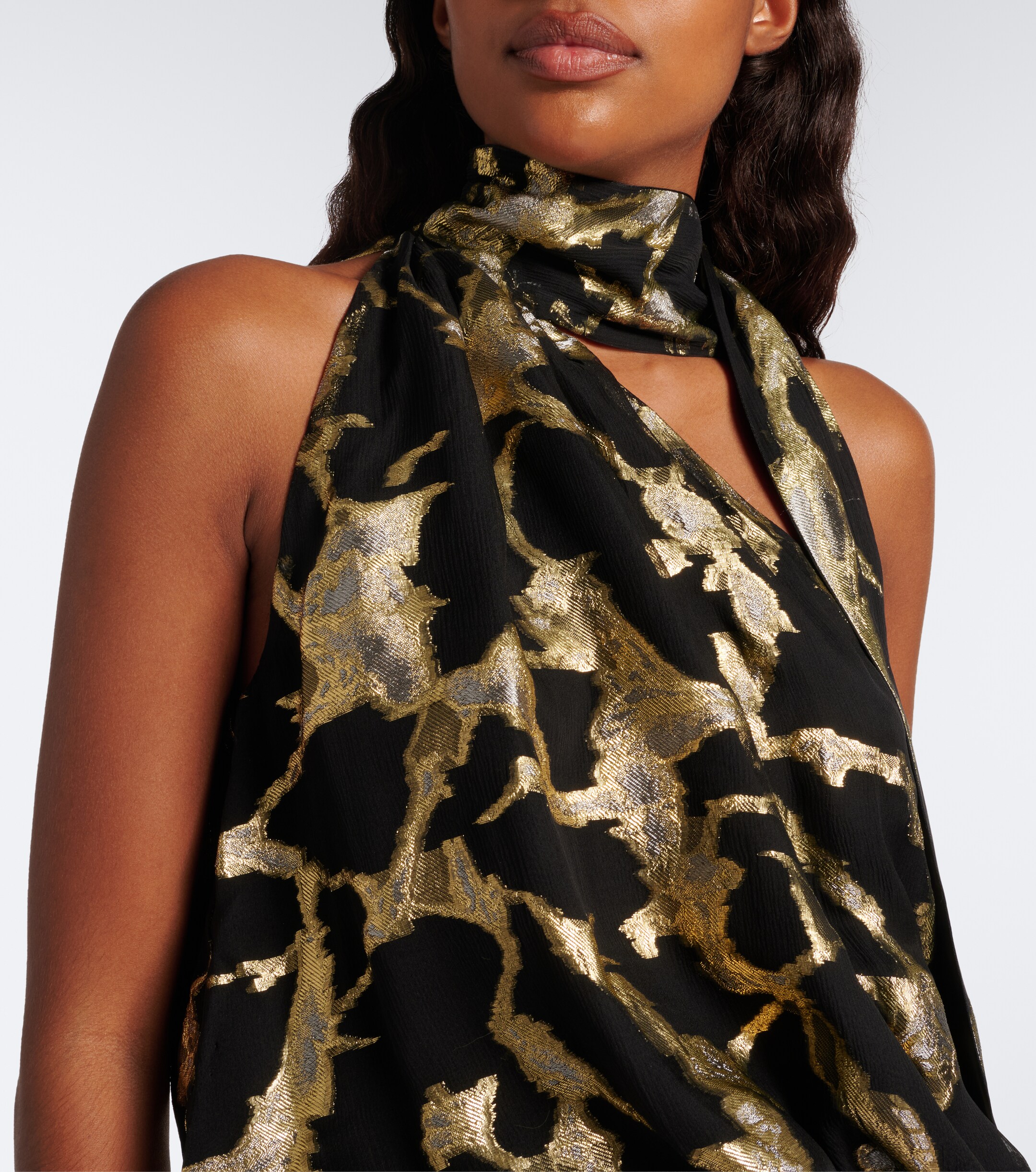 Taller Marmo Taller Marmo Kintsugi silk-blend fil coupé gown