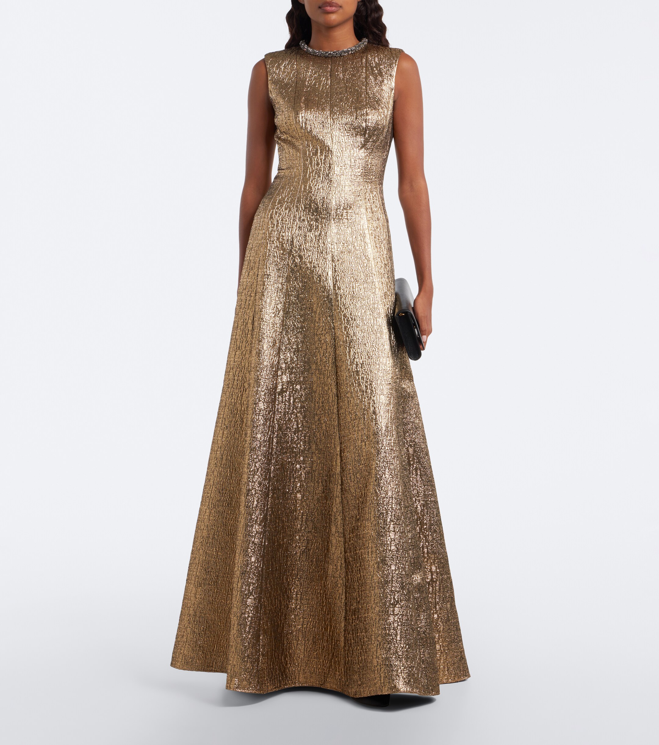 Roland Mouret Roland Mouret Embellished lamé jacquard gown