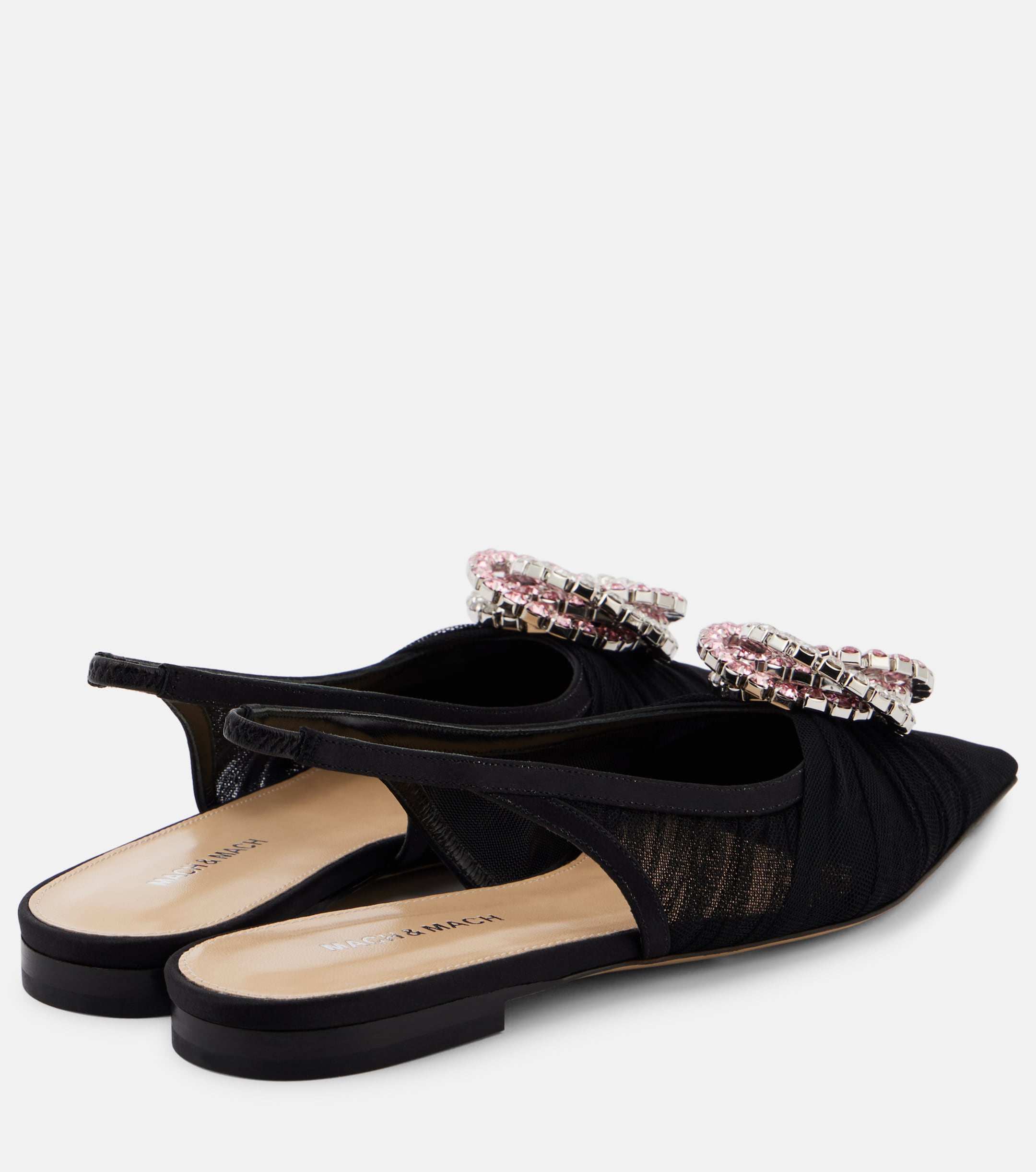 MACH & MACH Galaxy tulle slingback flats