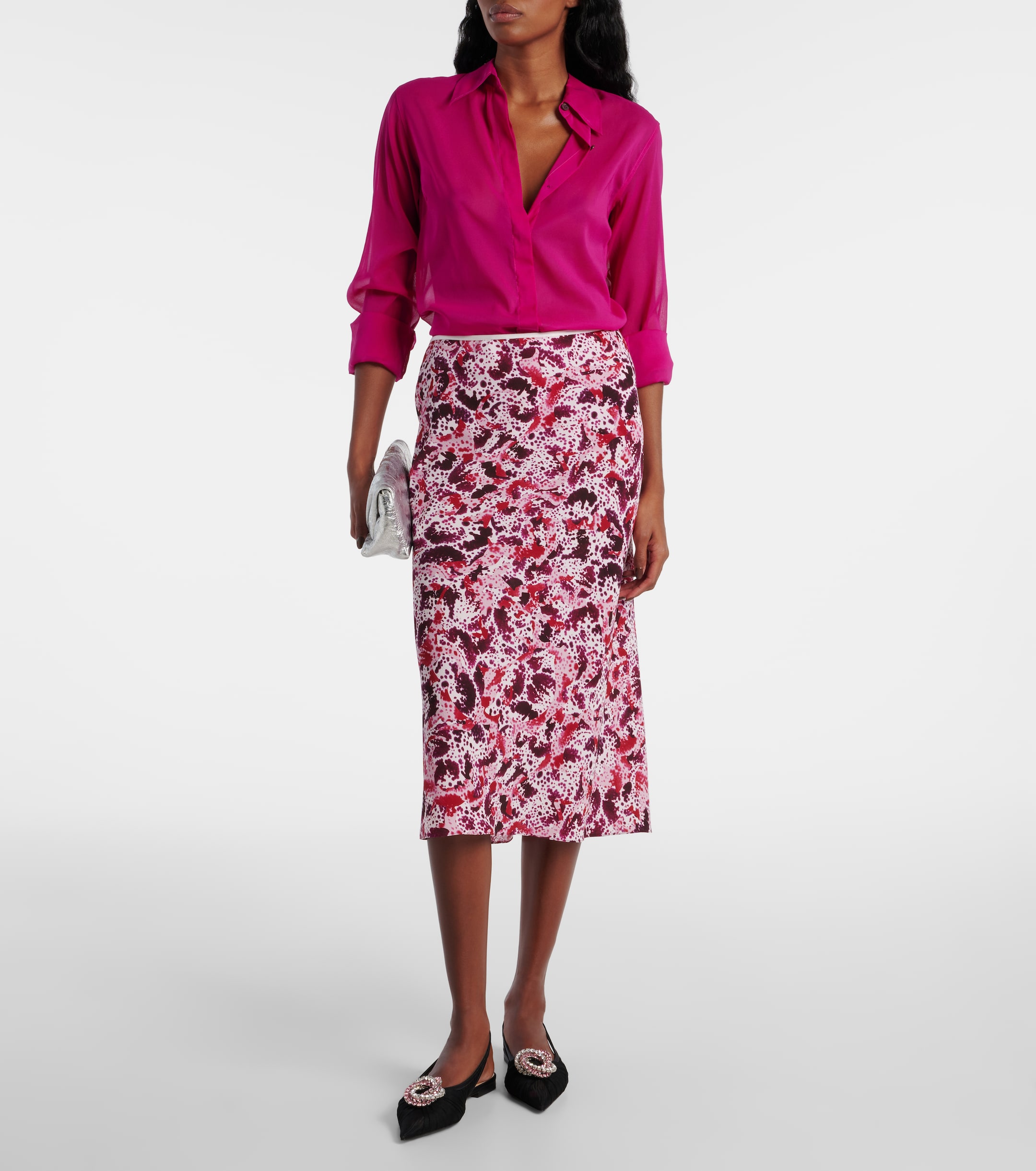 MACH & MACH Galaxy tulle slingback flats