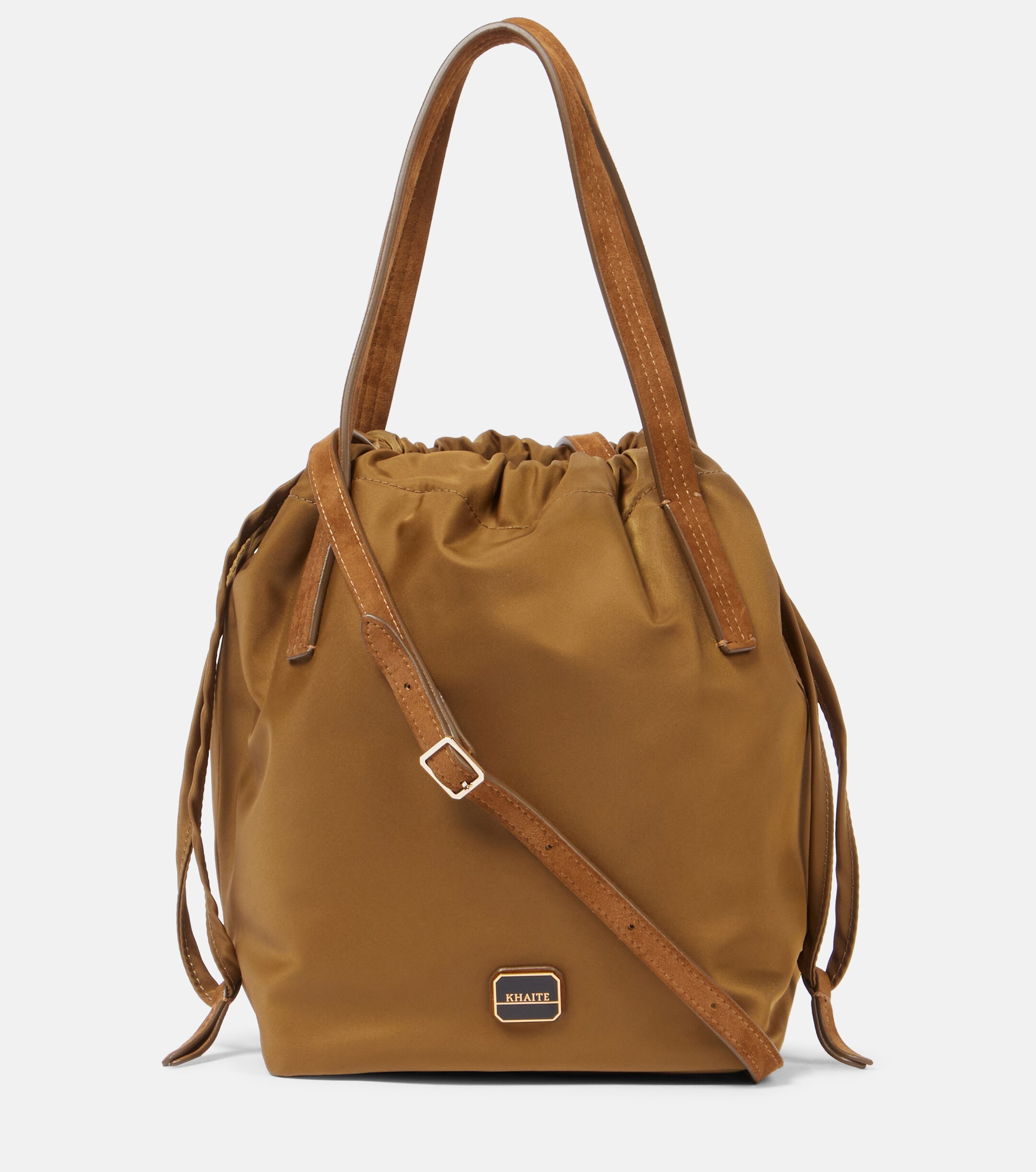 KHAITE Rory Medium leather-trimmed bucket bag