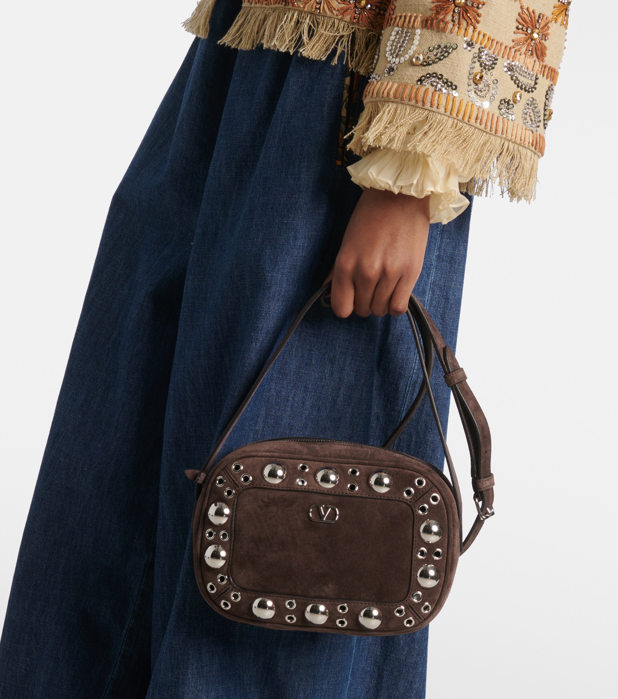 Valentino Garavani Nellcôte Small suede crossbody bag thumbnail