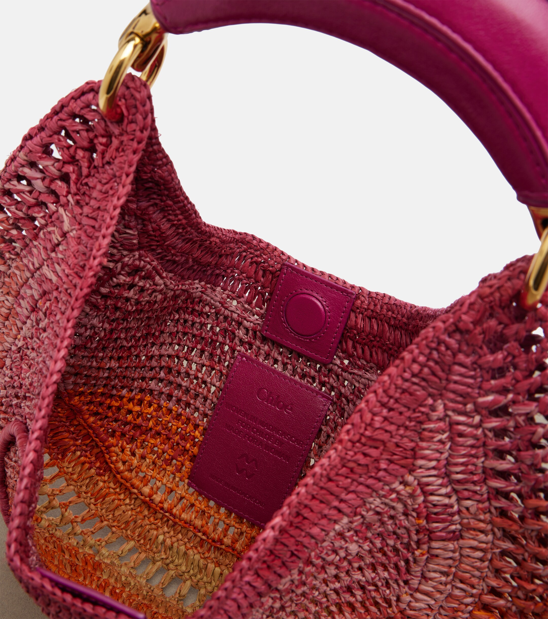 Chloé Summer Banana Medium raffia shoulder bag